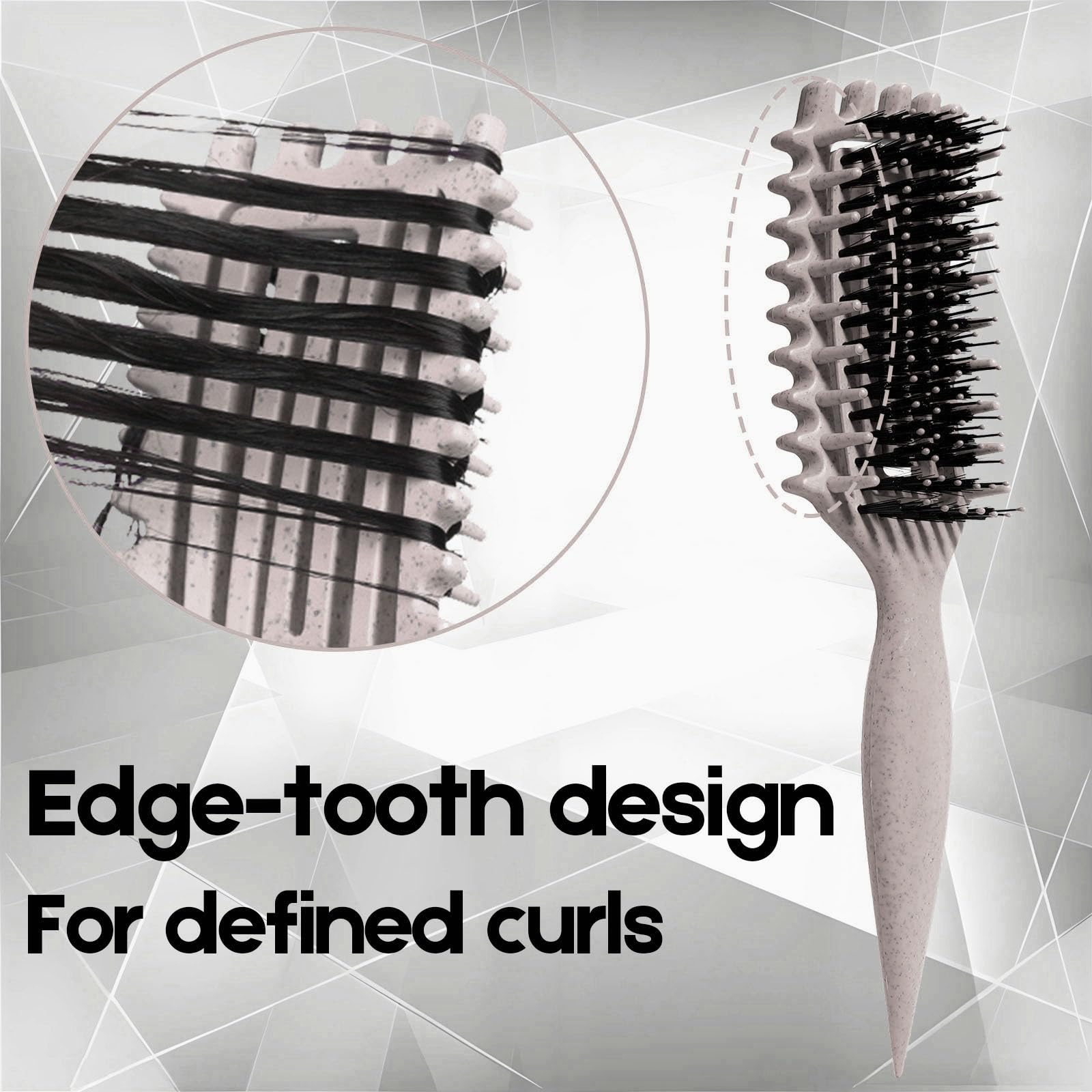Curly Hair Brush Candybrush Curl Defining Brush for Detangling Shaping and Defining Curls for Women, Men, Wet & Dry Hair (Beige)