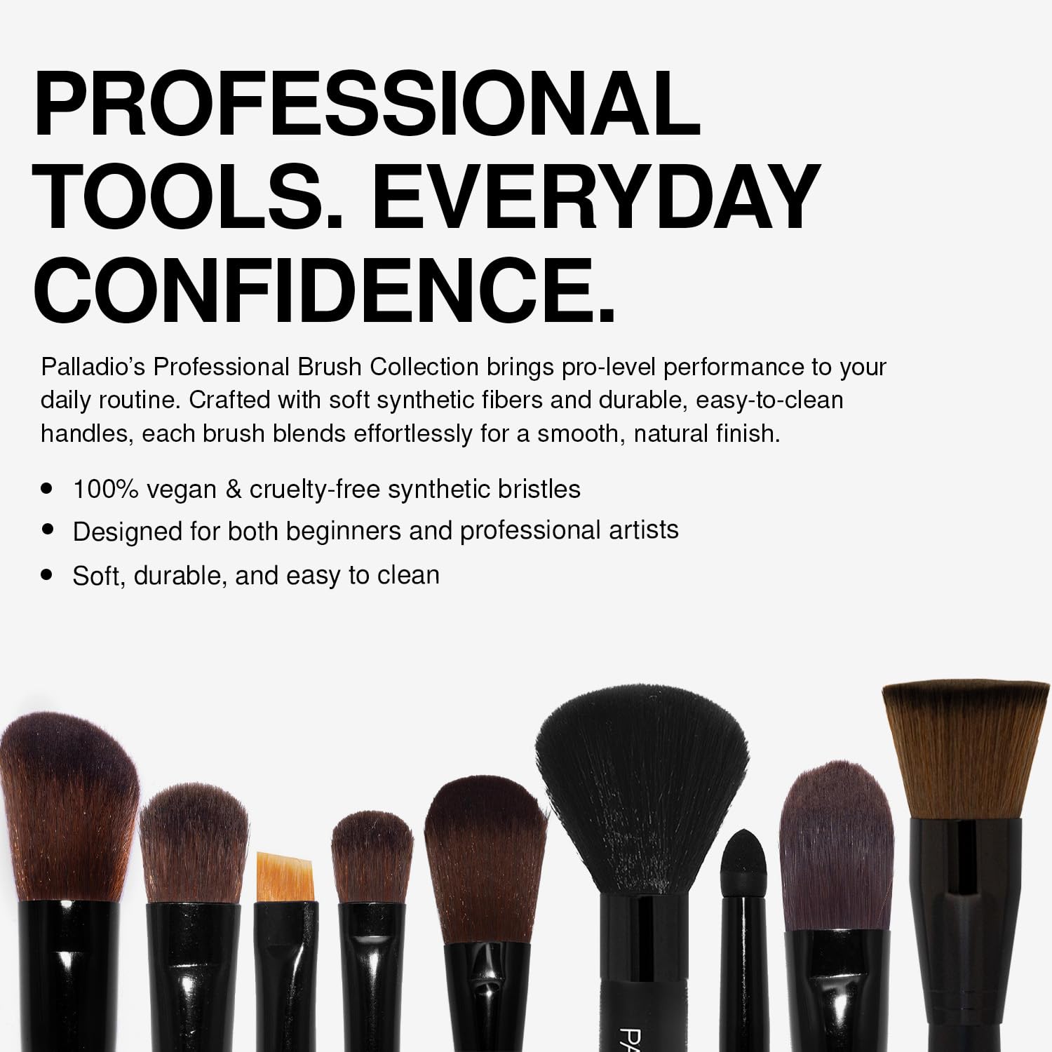 Palladio Shadow Blending Makeup Brush, Wide Brush Head, Flawless Blending, Smooth Finish, Synthetic Natural Bristles, Soft Feel,