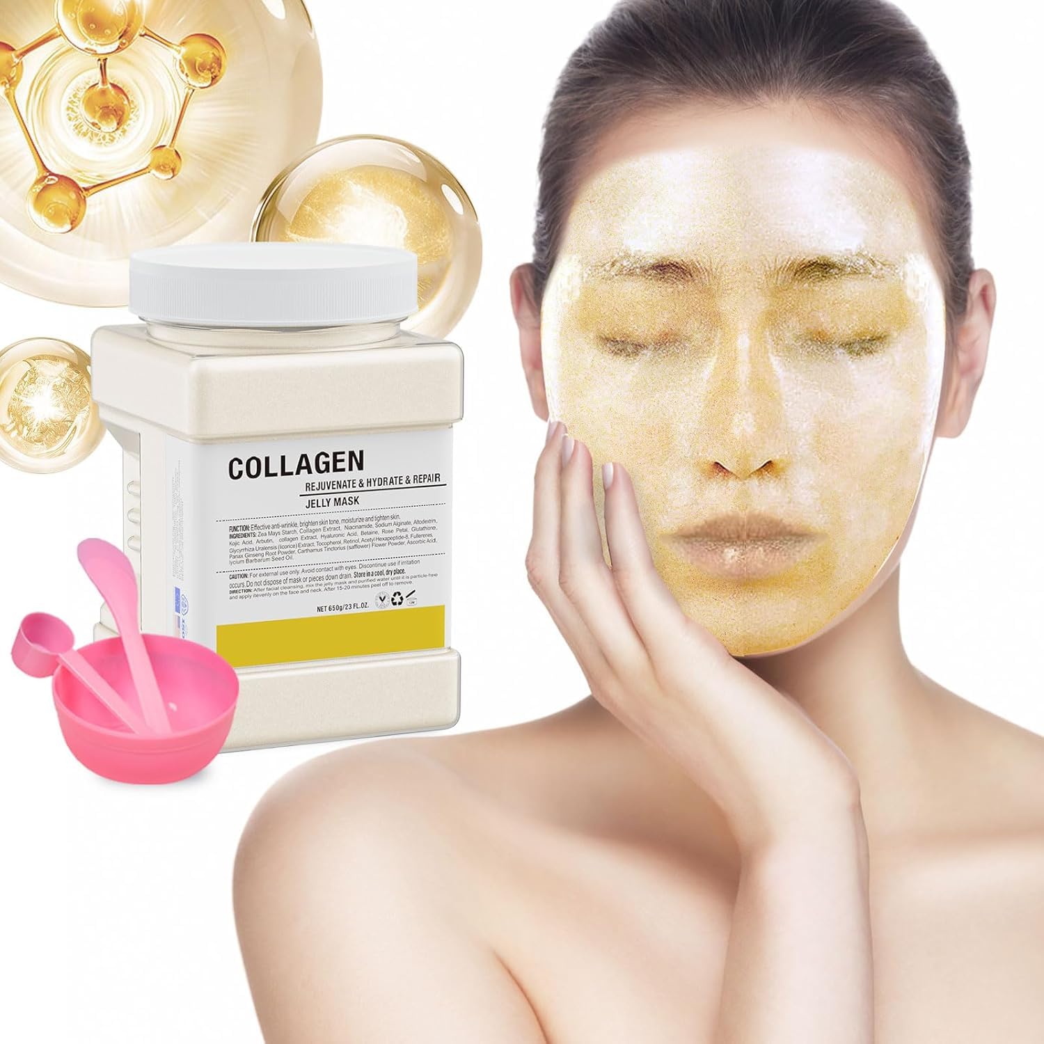Jelly Mask Powder For Facials Professional  Collagen Firming & Moisturizing Face Mask Skin Care, AntiAging Fades Acne Marks Hy