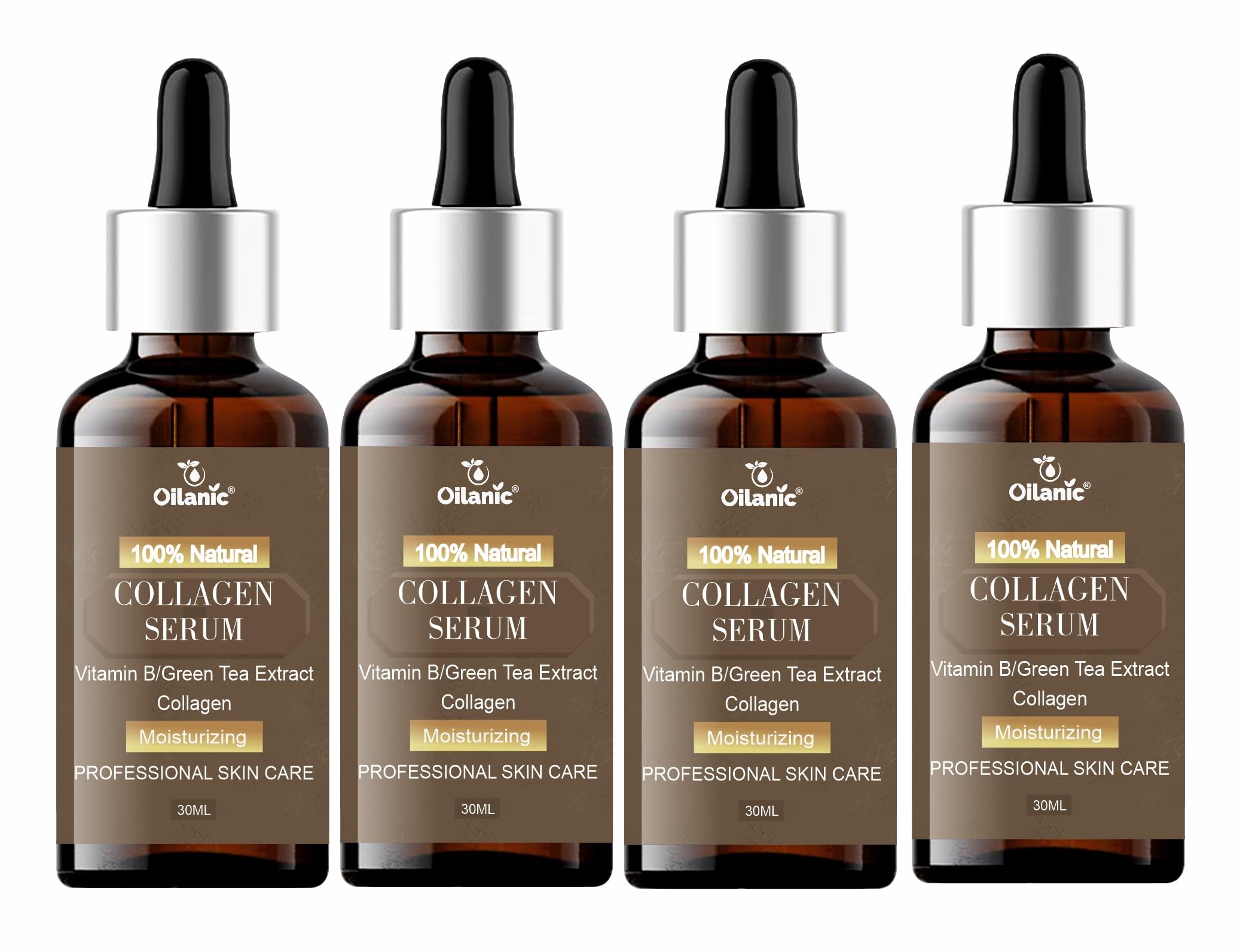 Oilanic Natural Collagen Face Serum For Glowing Skin (Pack Of 4, Each 30 Ml)|Serum For Face Hydrating And Moisturizing Serum For