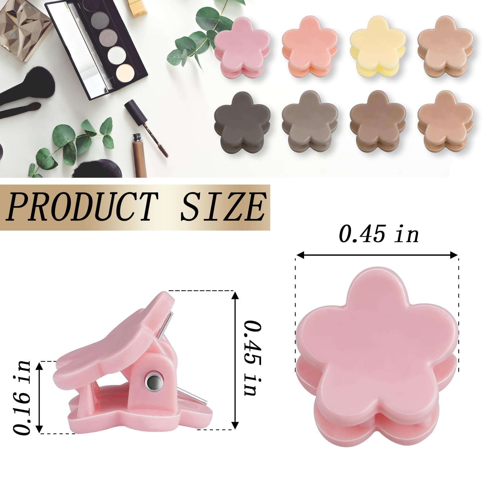 Kanprincess 90Pcs Mini Claw Clips Small Hair Clips With Fancy Box Flower Claw Clips For Hair Cute And Sweet Small Claw Clips For