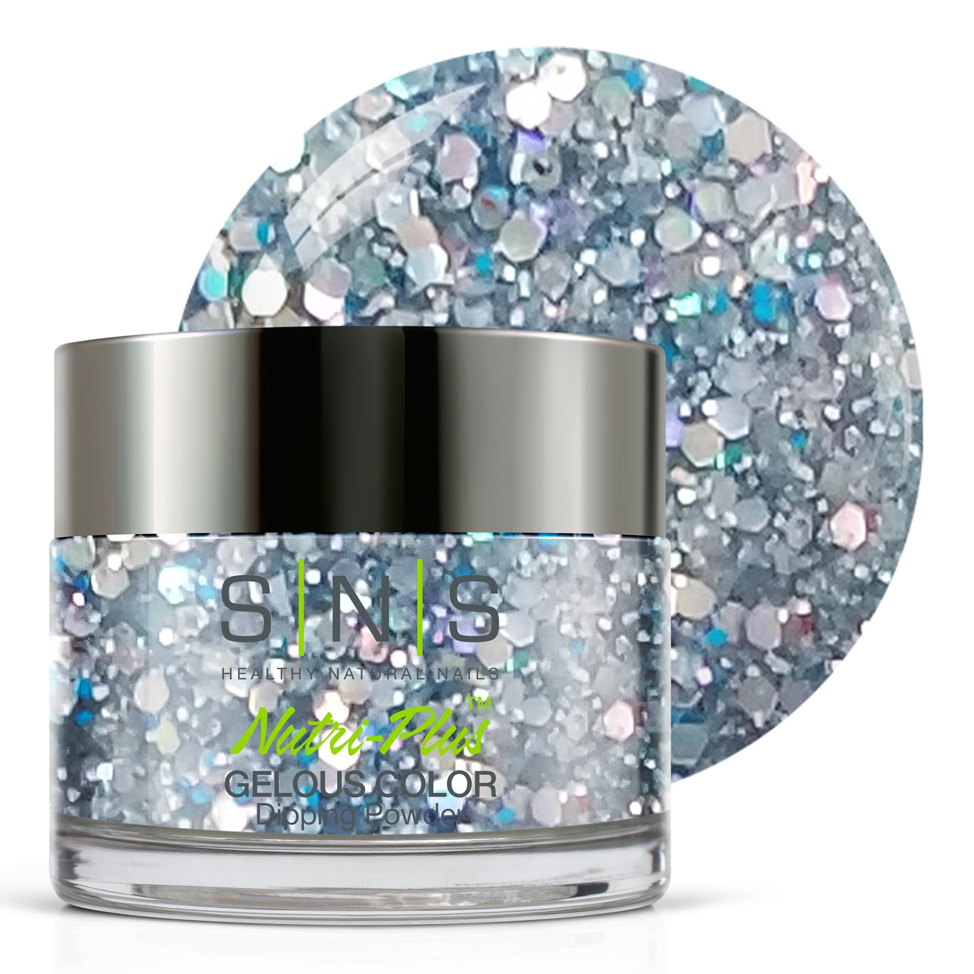 SNS Nail Dip Powder, Gelous Color Dipping Powder - I Love Millenials (Blue/Teal, Glitter) - Long-Lasting Dip Nail Color Lasts 14