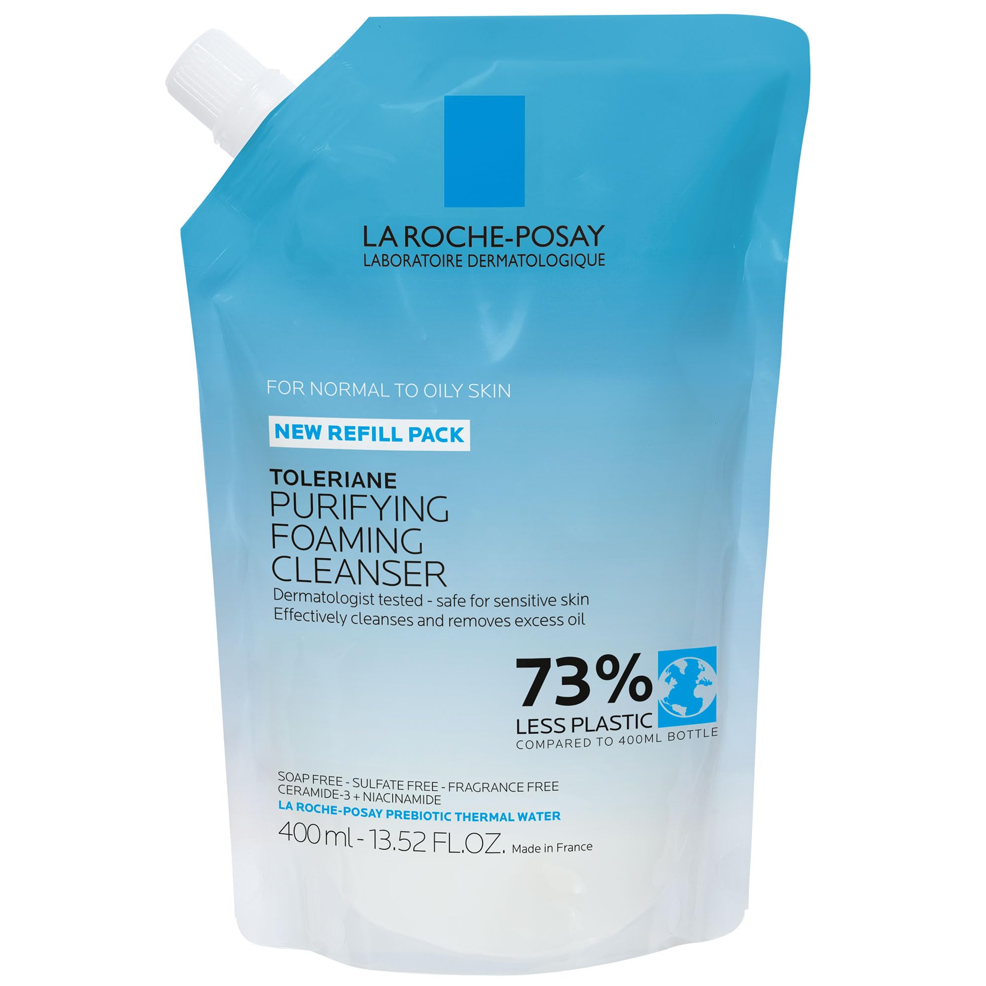 La Roche-Posay Toleriane Purifying Foaming Facial Cleanser | Niacinamide + Ceramides + Prebiotic Thermal Water | Oil Free Face W
