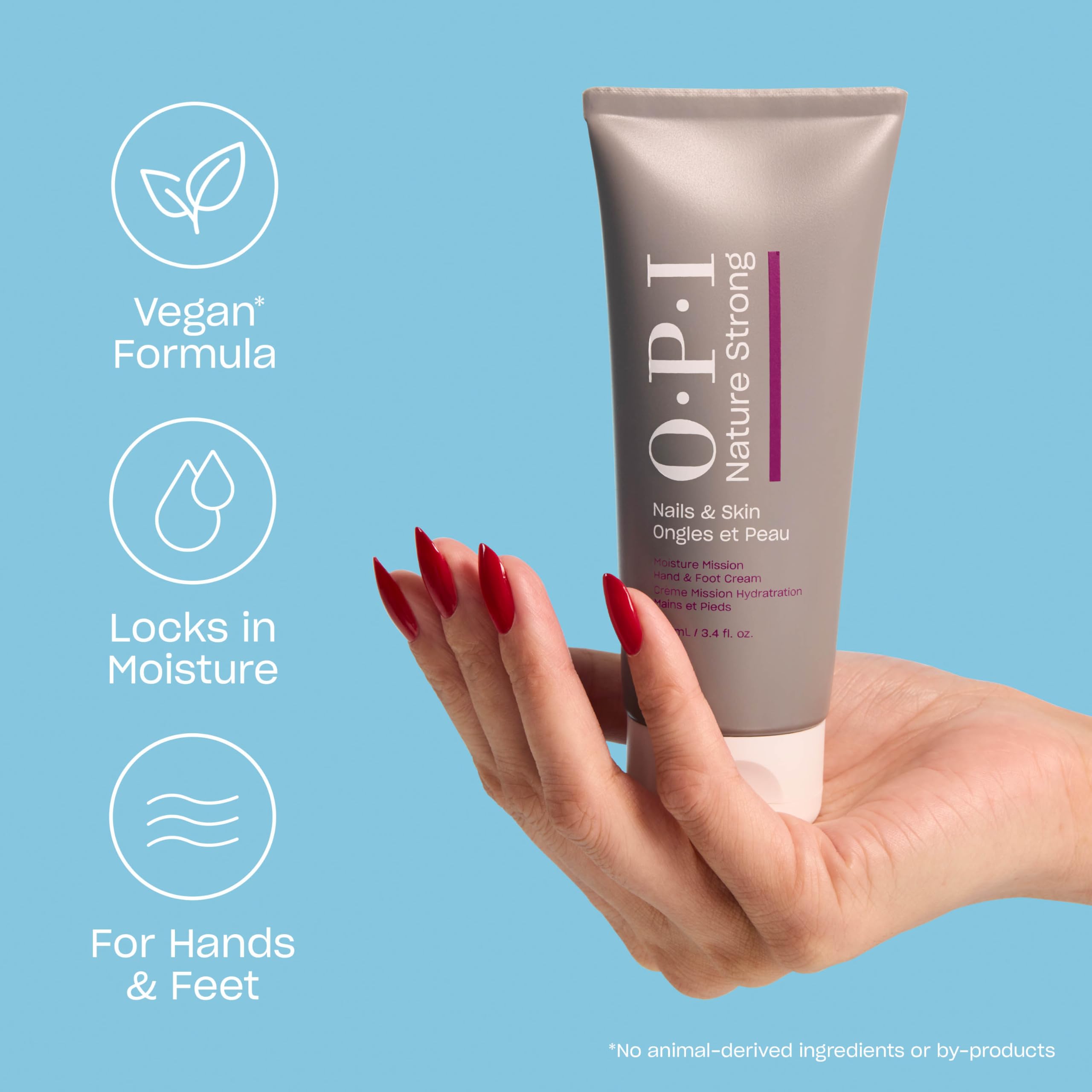 OPI Nature Strong Nails & Skin - Moisture Misson Hand & Foot Cream | Enriched with Shea Butter & Glycerin for Silky-Smooth Skin