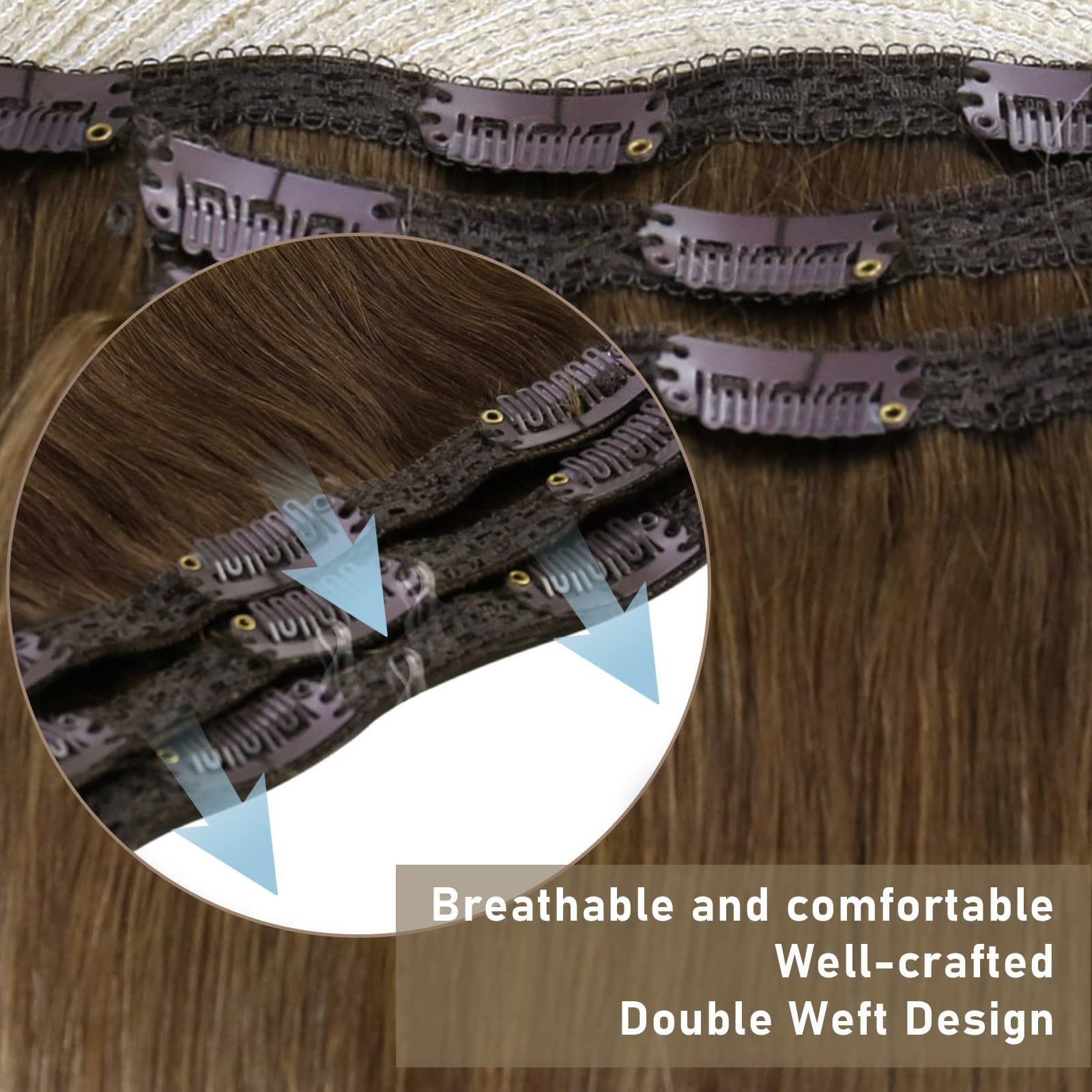 Sunny 22Inch Clip In Ombre Hair Extensions For Long Hair Clip In Extensions Balayage Hair Extensions Clip Ins Chestnut Brown Omb