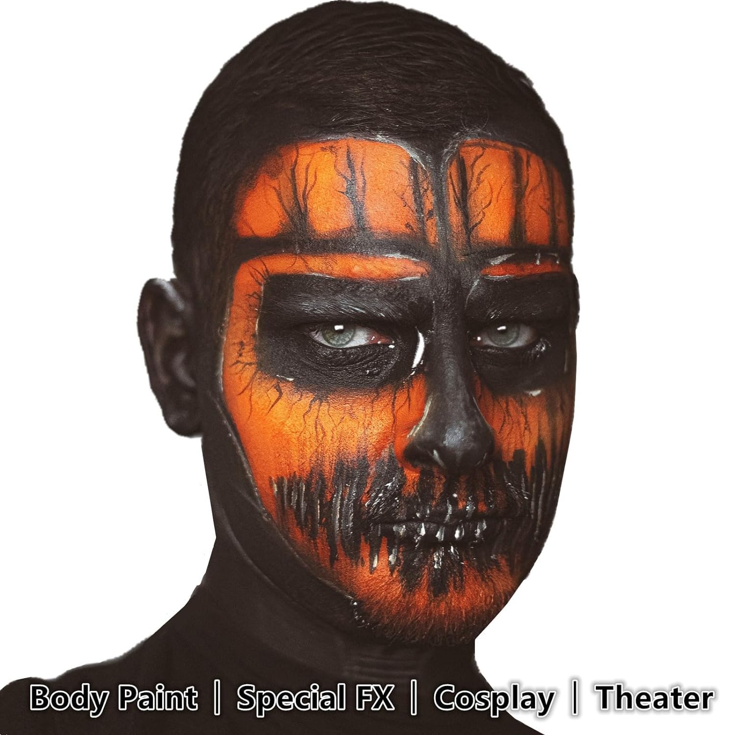 Go Ho Orange Face Body Paint(2.1 oz),Orange Makeup Water Based Face Paint and Body Paint for Airbrush Makeup,Special FX and Hall