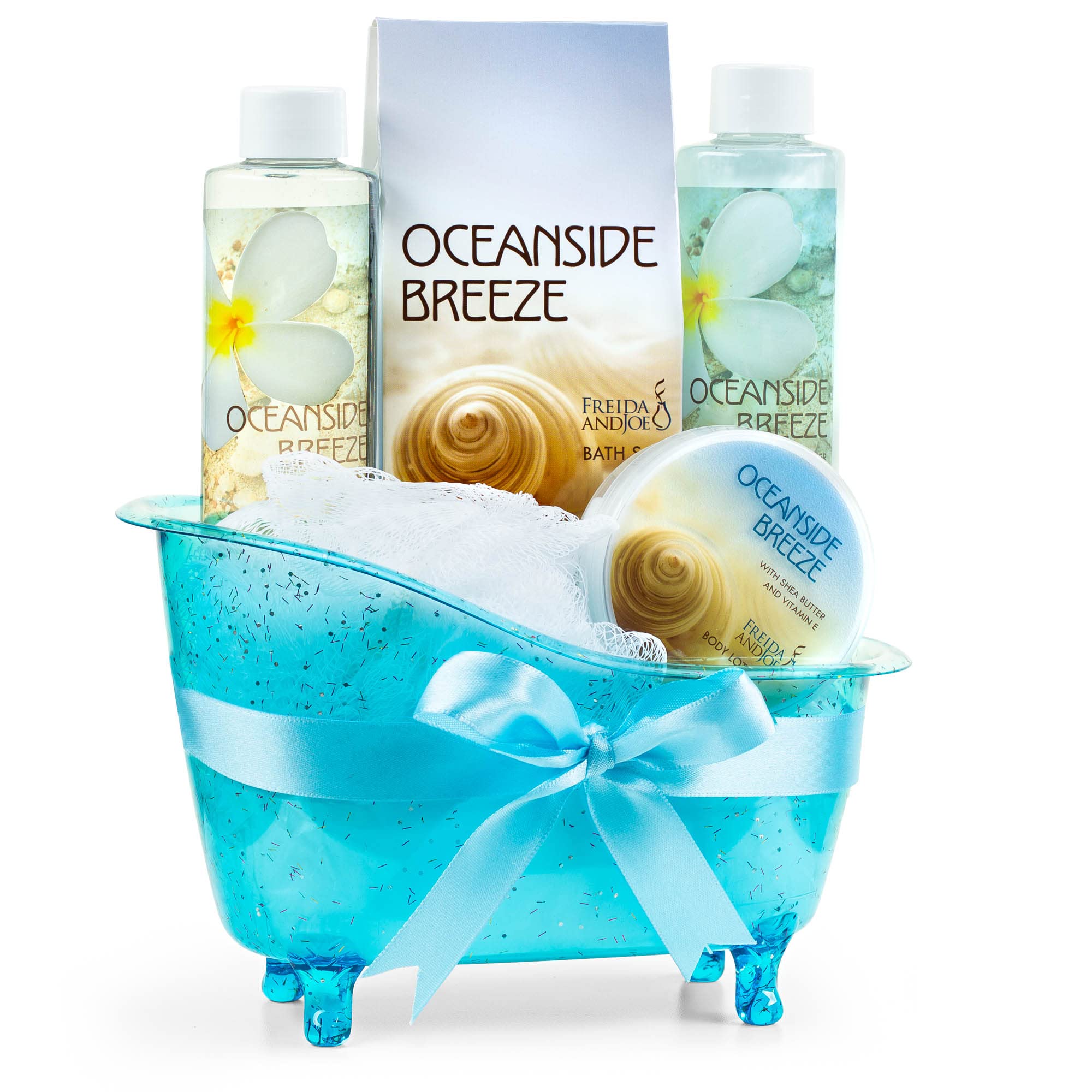 Home Spa Bath Basket Fresh Aquatic Oceanside Breeze Spa Set For Women Bath & Body Set For Women Shower Gel, Bubble Bath, Body Lo