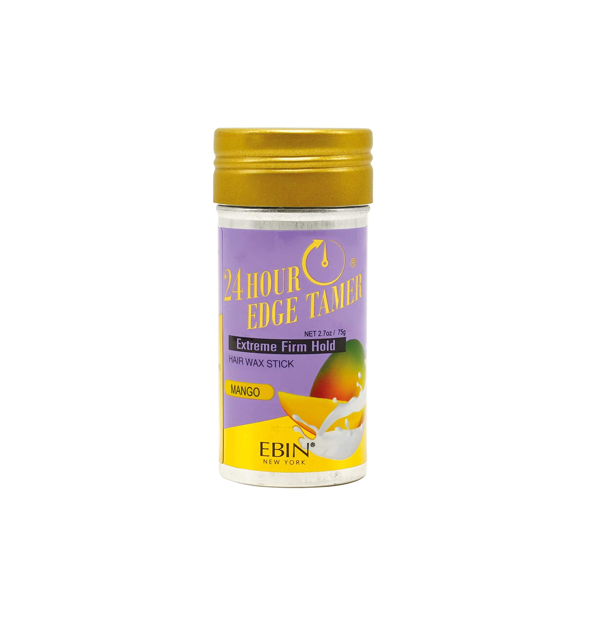 EBIN NEW YORK 24 Hour Edge Tamer Hair Sleek Stick, Extreme Firm Hold, 2.7 oz, Mango - Sleek & Go, No Flaking and White Residue