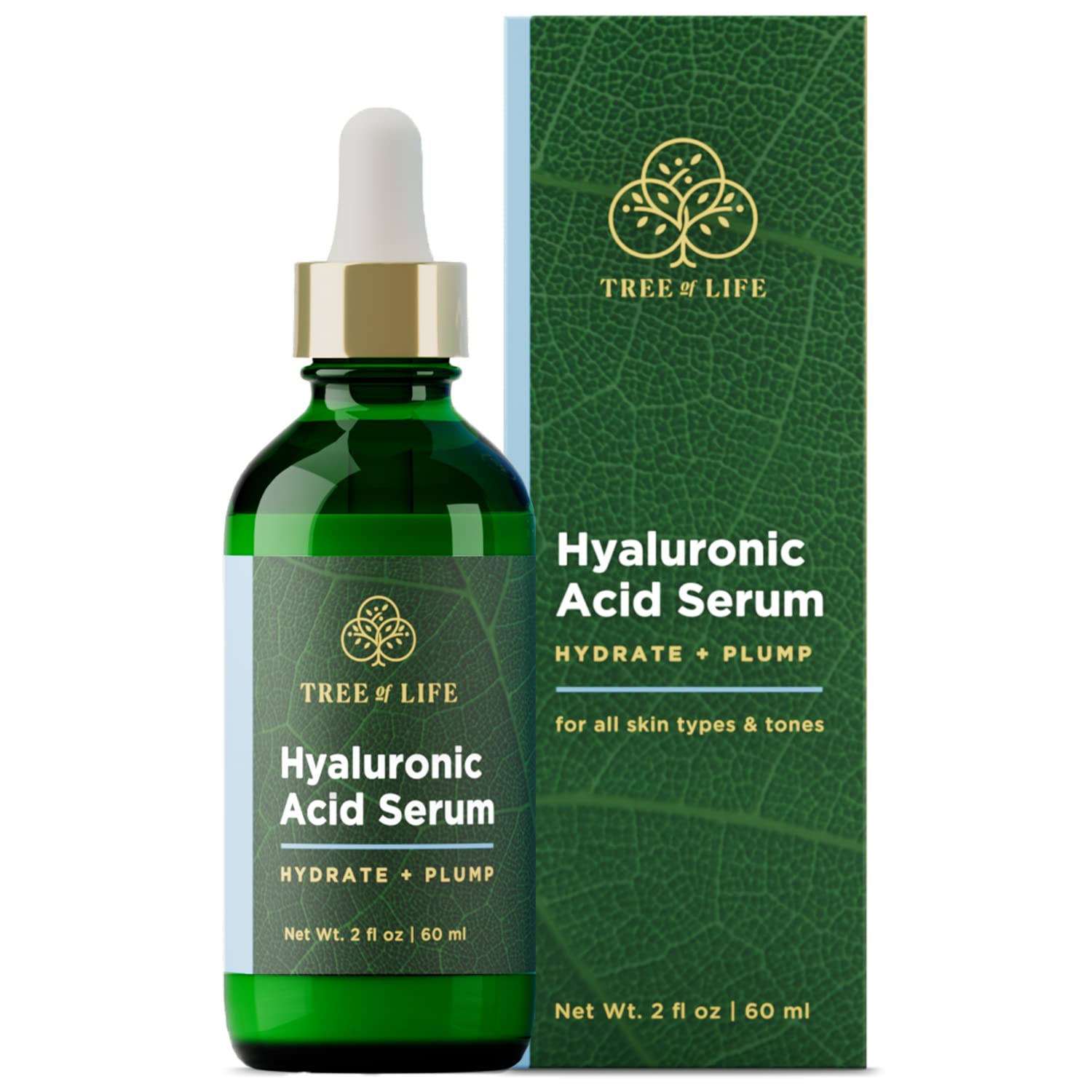 Tree Of Life Hyaluronic Acid Hydrating Facial Serum With Brightening Vitamin C, Smoothing & Tightening For Face, Clean Dermatolo