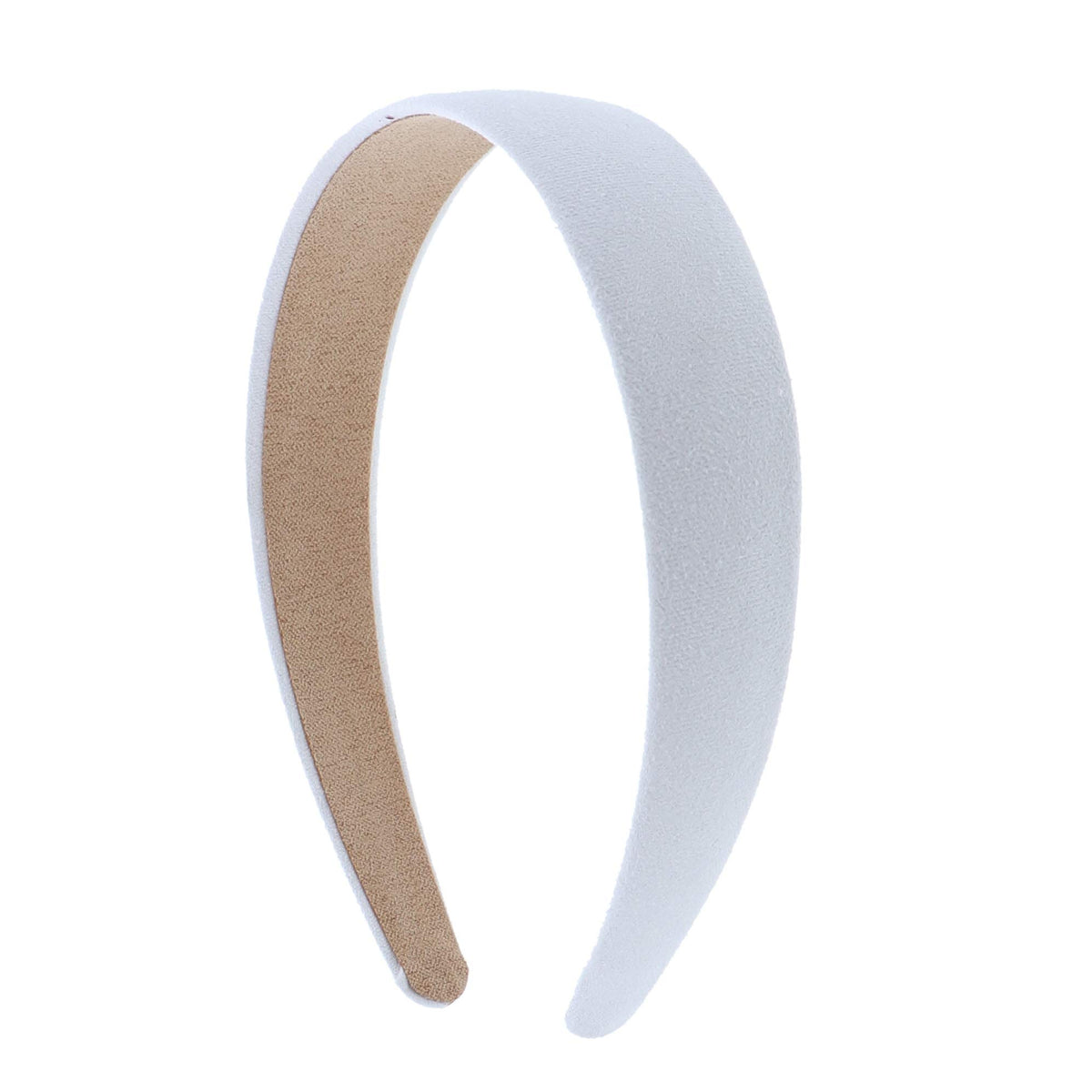 1 Inch Wide Suede Like Headband Solid Hair band for Women and Girls (White)
