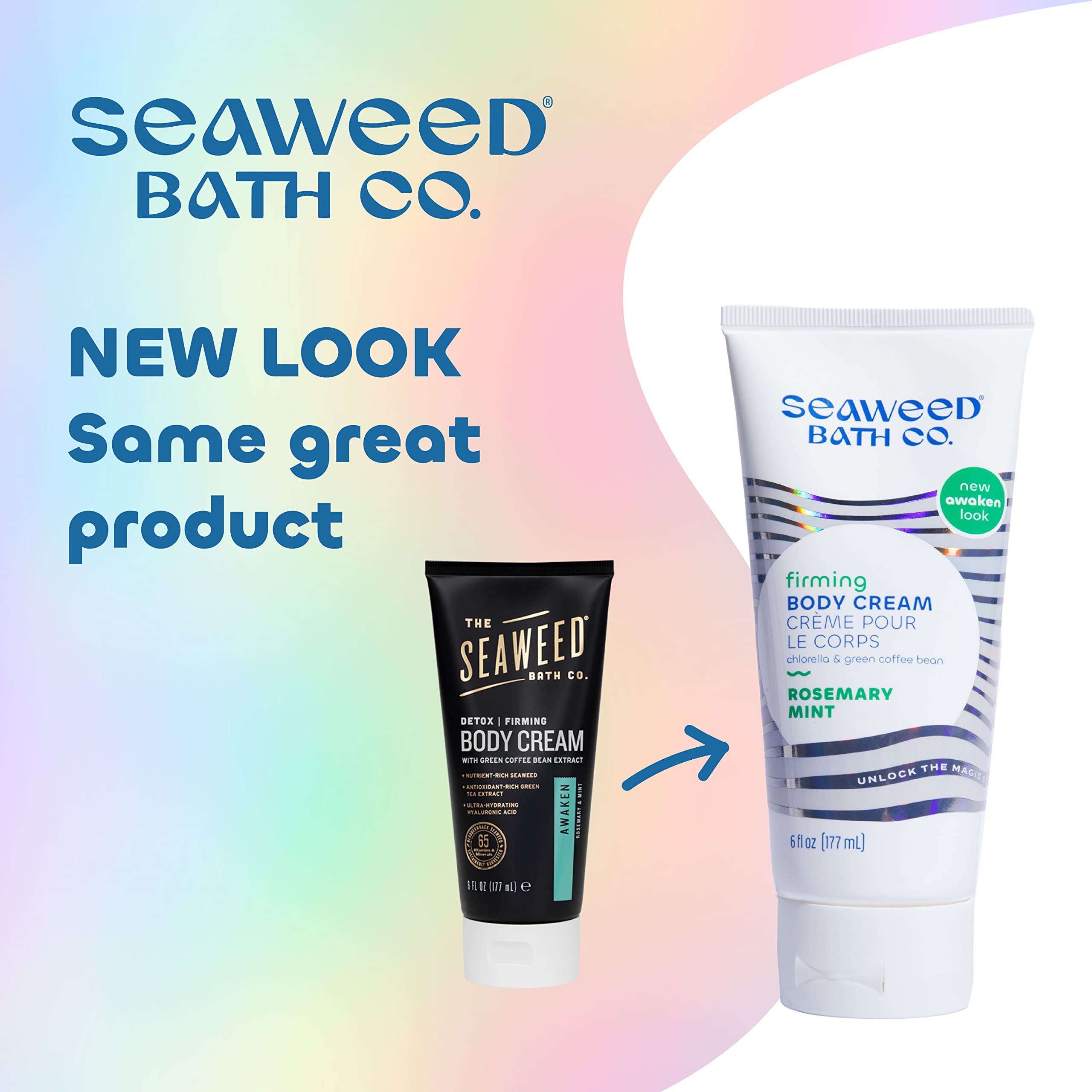 Seaweed Bath Co. Firming Body Cream, Rosemary Mint Scent, 6 Ounce (Pack Of 2), Skin Toning Hand & Body Lotion Moisturizer For Dr
