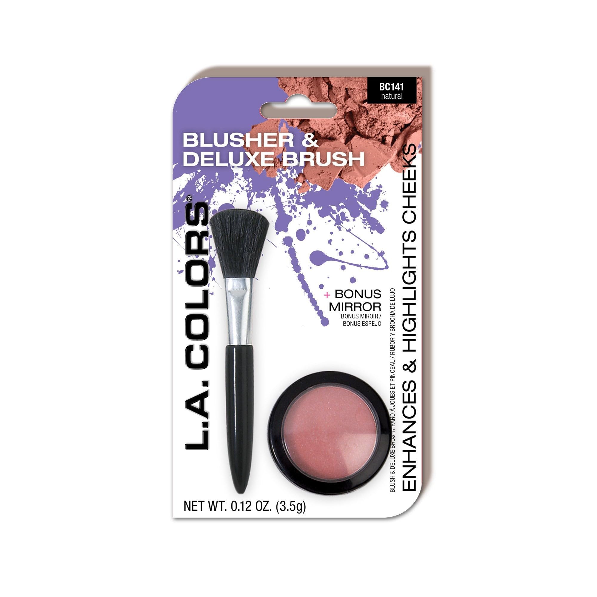 L.A. COLORS Blusher & Deluxe Brush, Natural CBC141