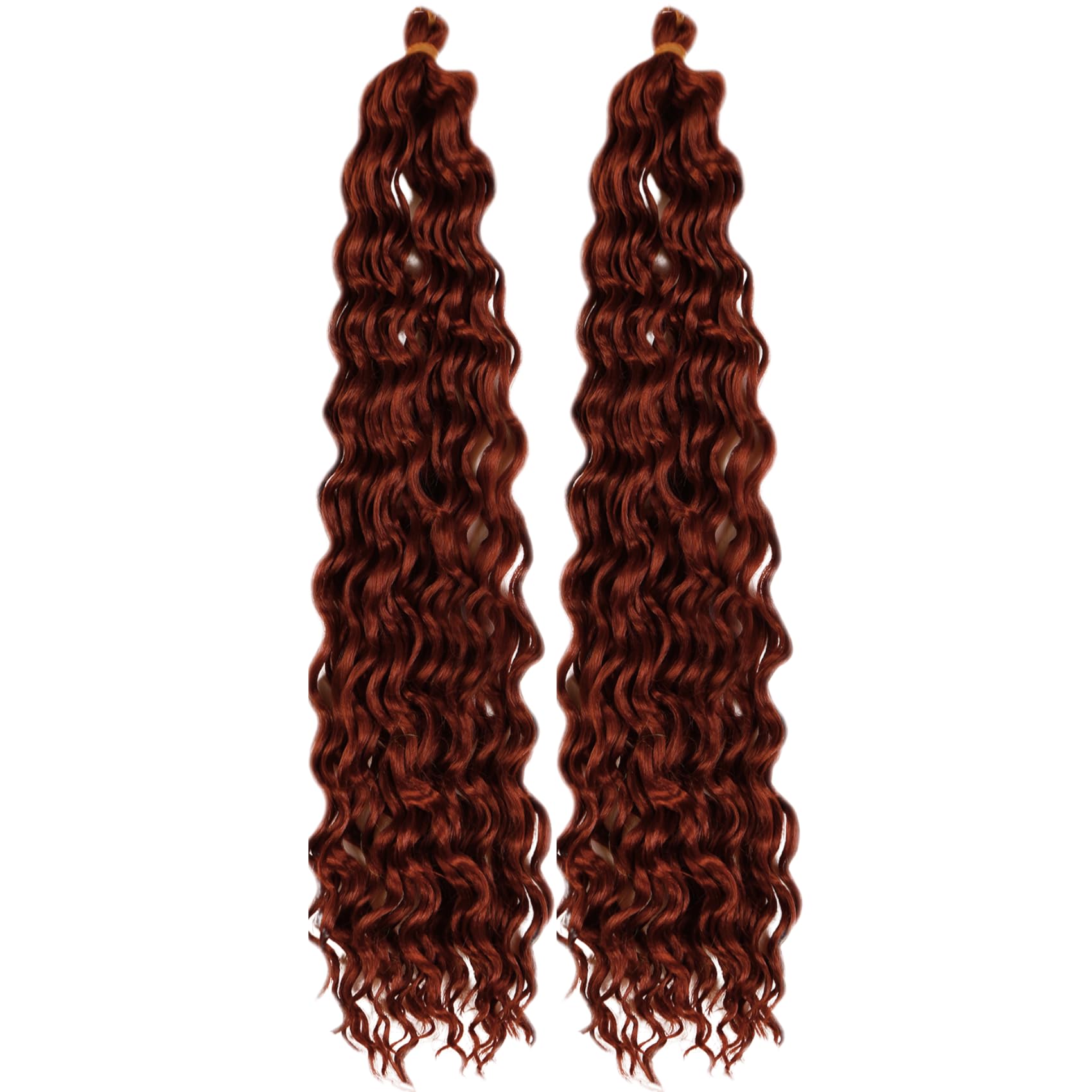 Ginger Curly Braiding Hair Deep Wave Curly Braiding Hair for Boho Braids Crochet Braids Deep Wave 24 inch
