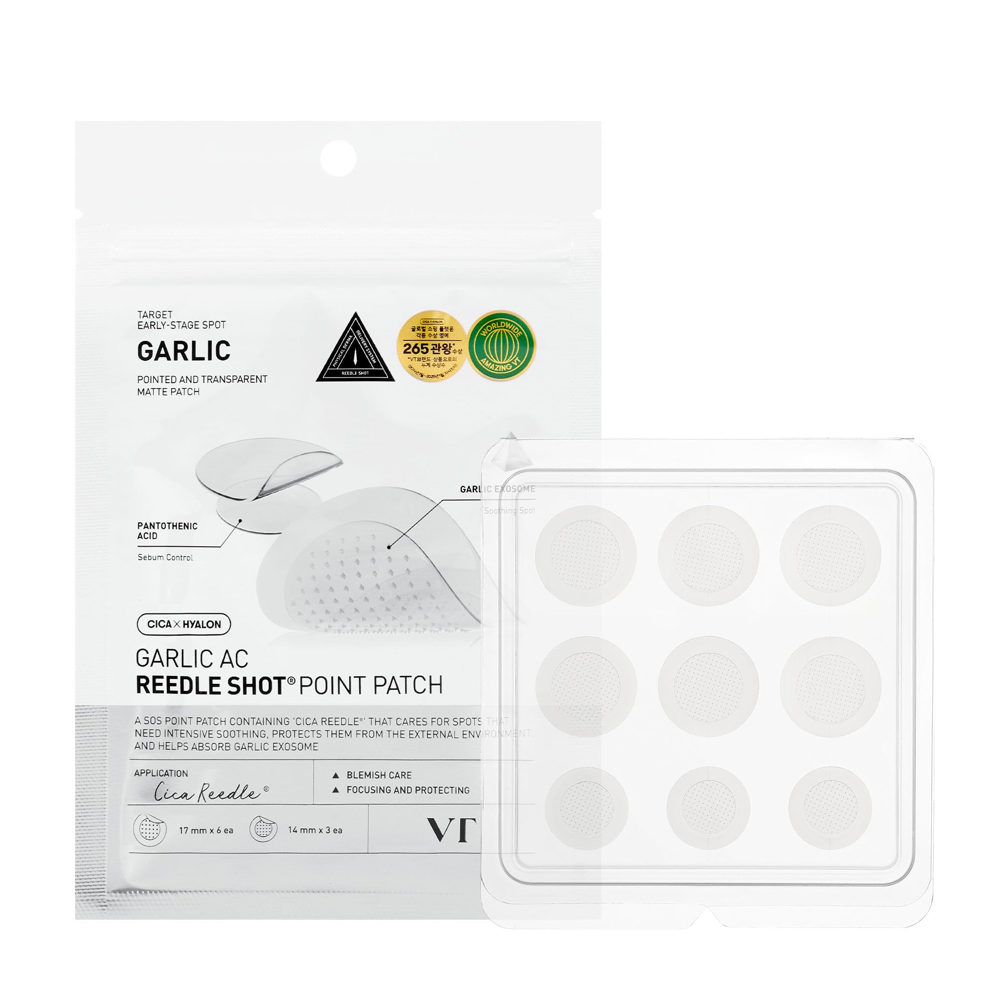 VT COSMETICS Garlic AC Reedle Shot Point Patch, 9 patches