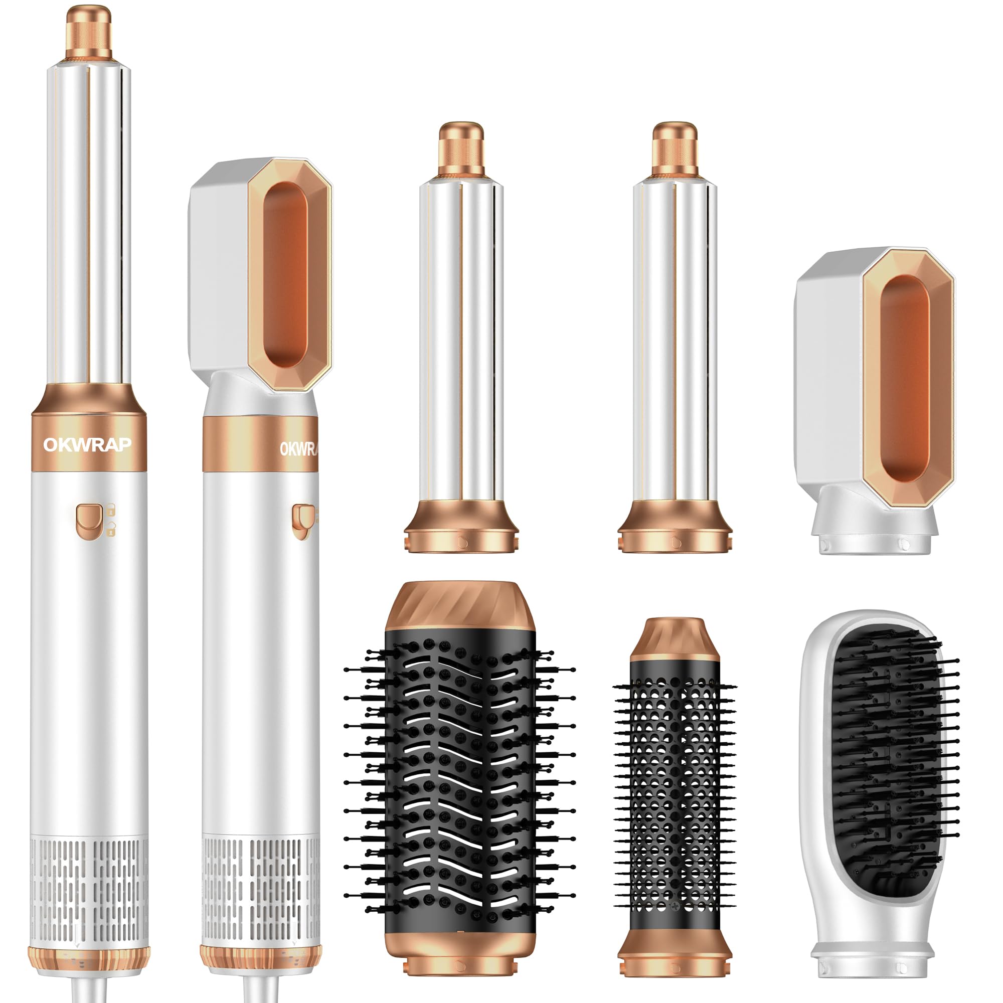 Hair Dryer Brush,6 in 1 Professional Hot Air Styler,Powerful Air Curling Wrap Styler,Negative Ionic Hair Dryer Fast Drying, Mult