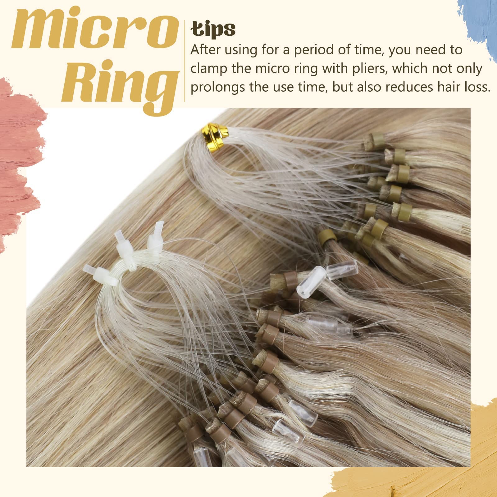 Sunny Micro Hair Extensions Human Hair Ash Blonde Highlight Bleach Blonde Micro Bead Human Hair Extensions Blonde Highlight Micr