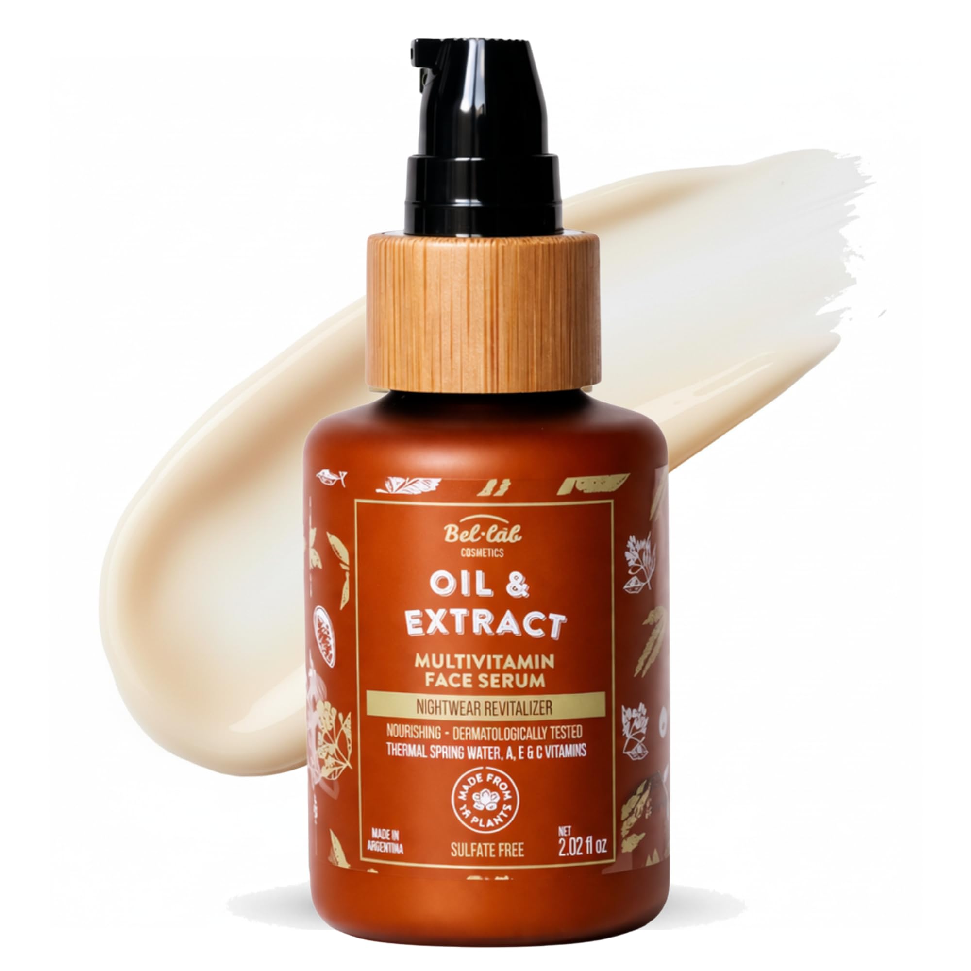 Bel Lab Oil & Extract  Multivitamin Face Serum with Vitamins A, C & E  Botanical Revitalizing Treatment  Lightweight Hydratin
