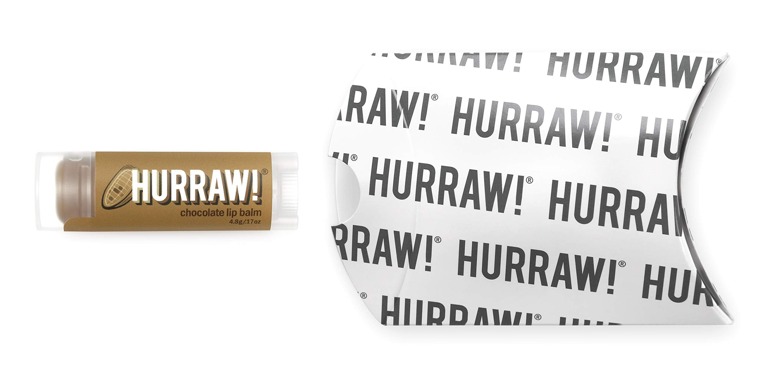 Hurraw! Chocolate Lip Balm: Organic, Certified Vegan, Cruelty and Gluten Free. Non-GMO, 100% Natural Ingredients. Bee, Shea, Soy