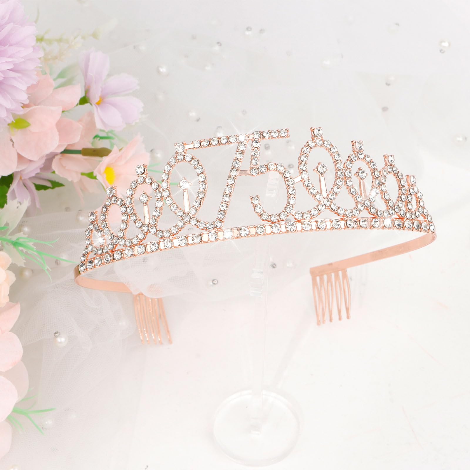 Cieher 75Th Birthday Gift Set - Crown, Sash, Pearl Pin, Decorations And Party Supplies For Women'S Fabulous 75Th Celebration