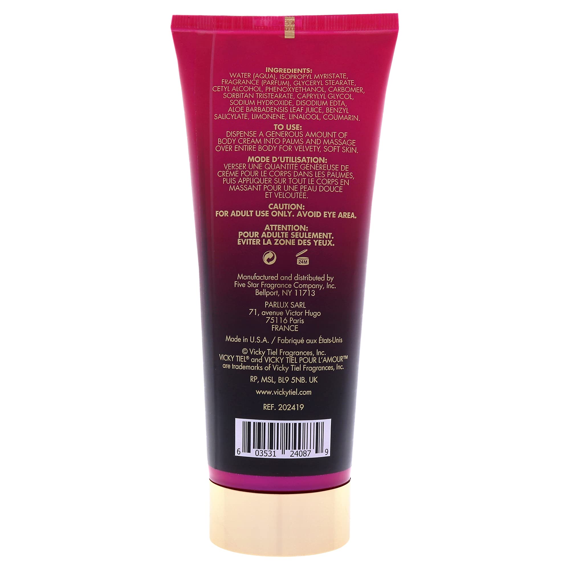 Vicky Tiel Pour Lamour Women Body Cream 6.7 Oz
