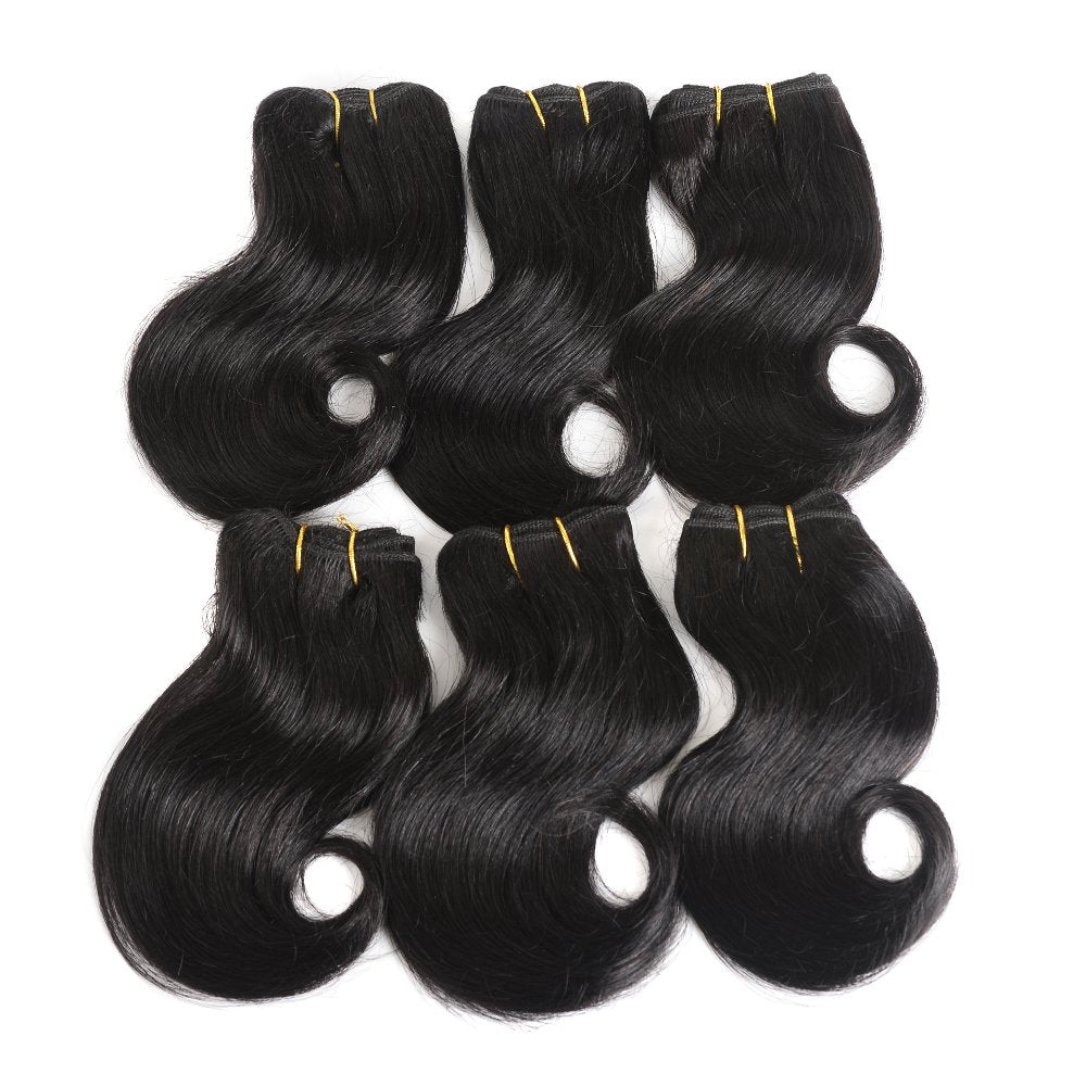Violet Hair 8 Inch Brazilian Deep Curly Weave Hair Short Human Hair 6 Bundles With Closure 100% Unprocessed Human Hair Extension