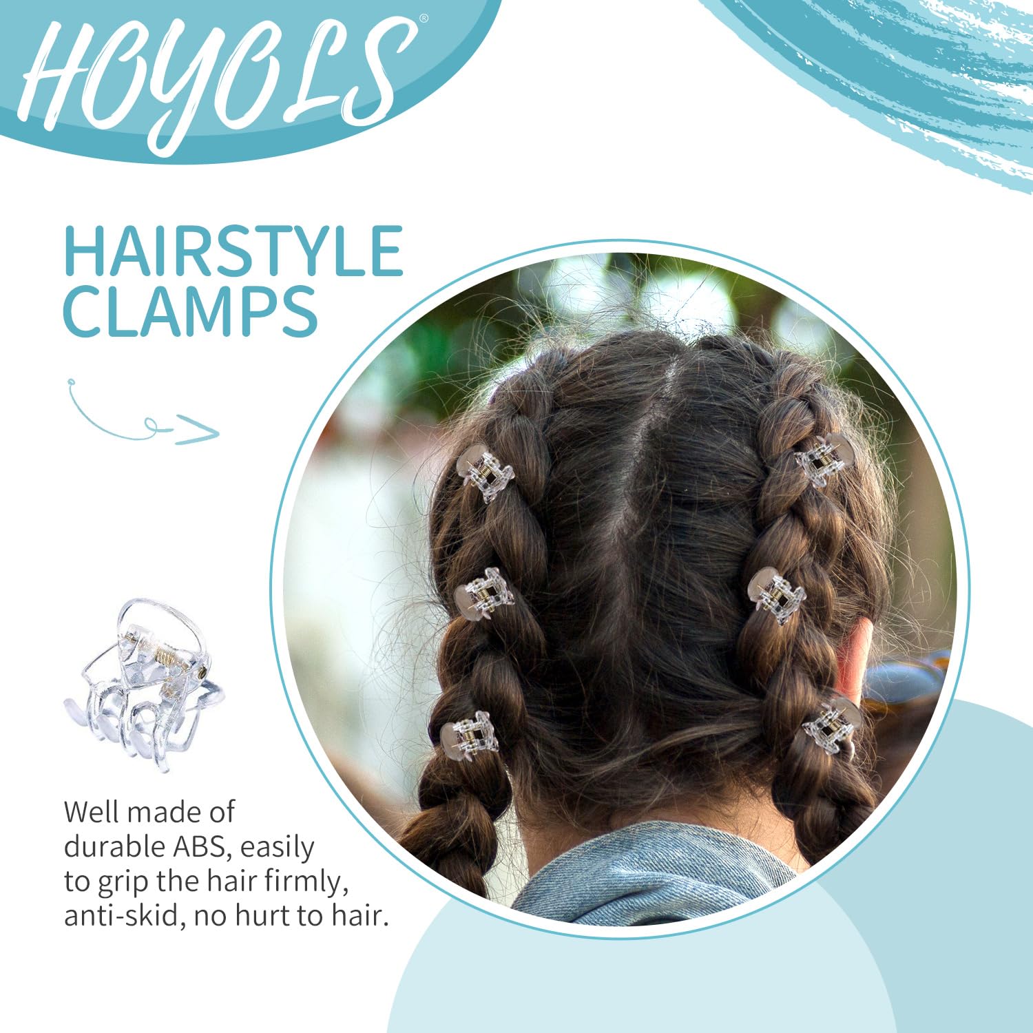 Hoyols Clear Small Hair Clips, Mini Hair Claw Clips for Hair Strong Grip Plastic Tiny Jaw Cute Hair Accessories No Slip for Wome