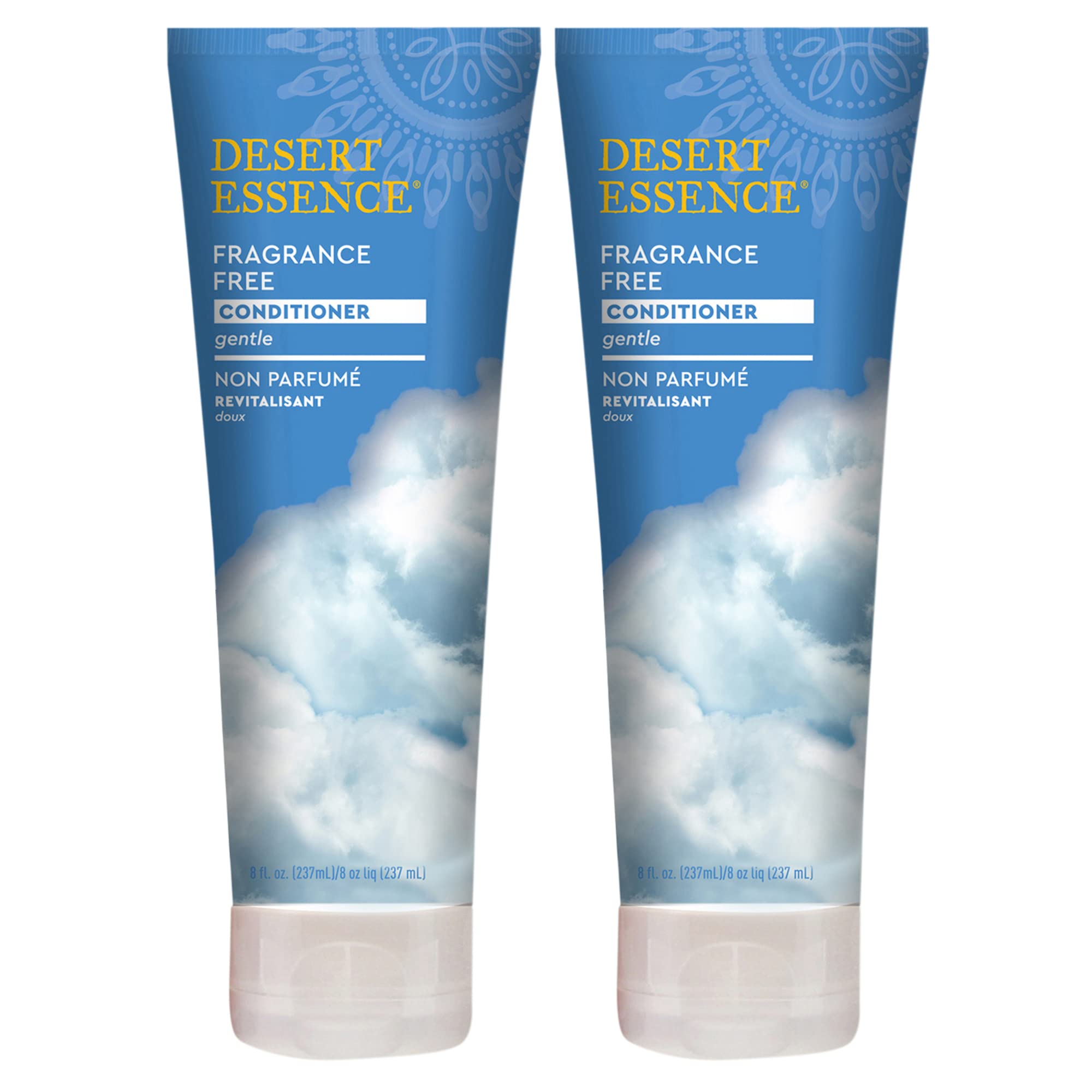 Desert Essence Fragrance Free Conditioner - Pure - 8 Fl Ounce - Pack of 2 - Gloss & Shine - Smoothes & Softens Hair - No Oil Res
