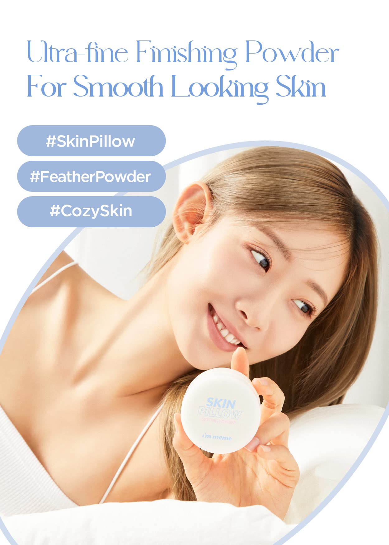 I'M Meme Setting Powder - Skin Pillow | Korean Loose Powder, Poreless, Translucent, No Sebum, Finishing Powder, Flawless, Matte