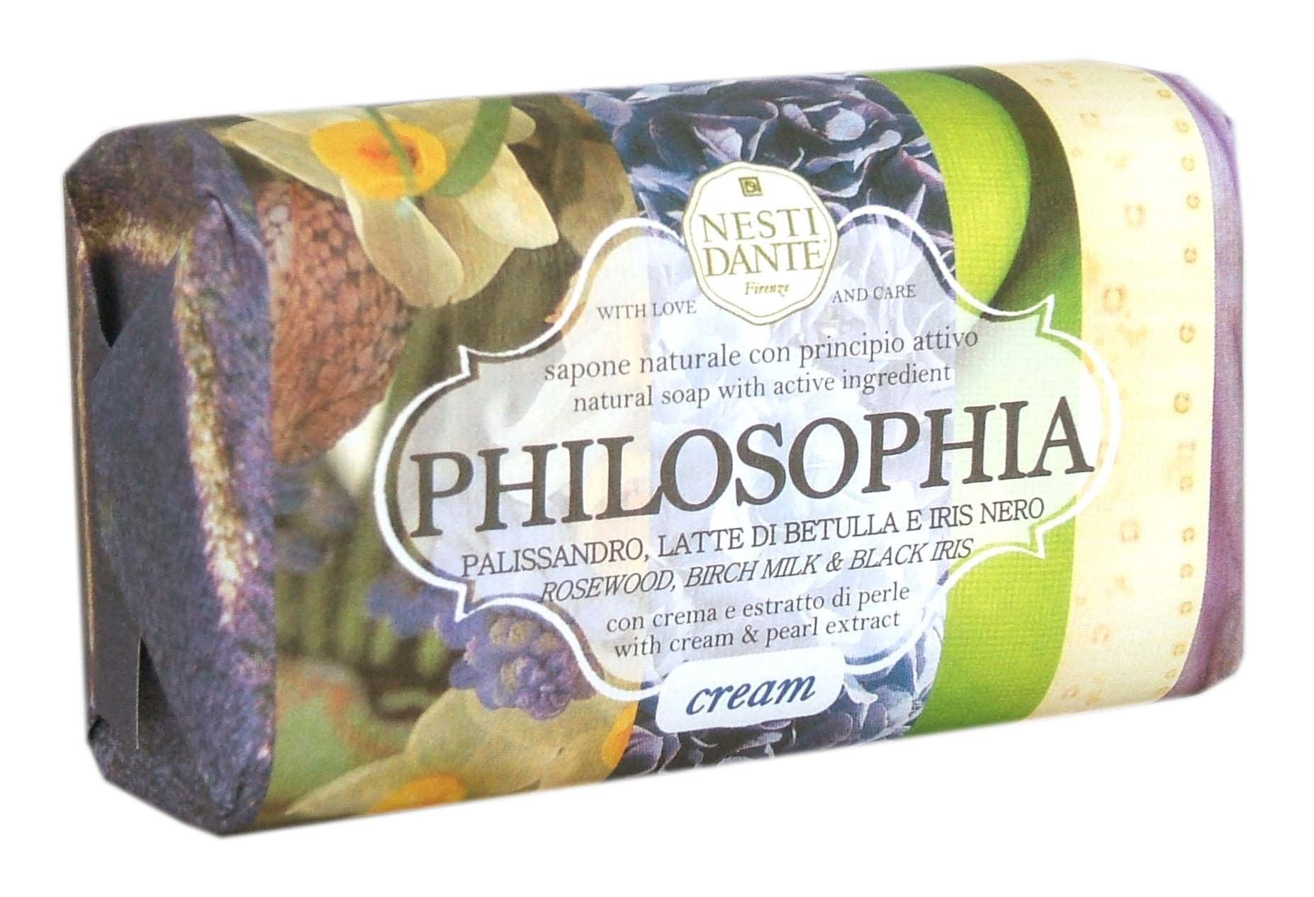 Nesti Dante Philosophia Natural Soap, Cream/Rosewood/Birch Milk and Black Iris With Cream and Pearl Extract, 8.8 Ounce