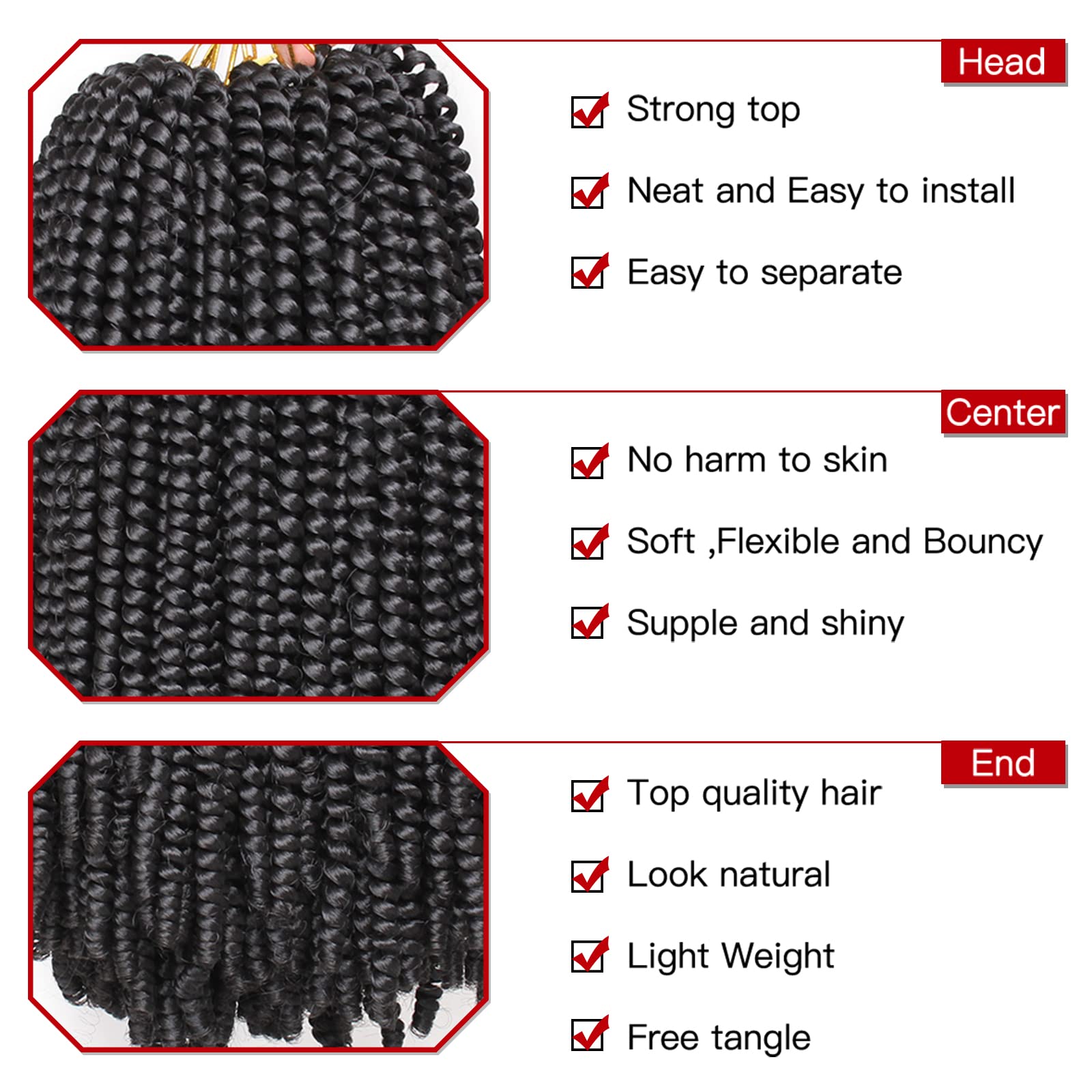 Xtrend 12 Inch 2 Packs Spring Twist Hair For Butterfly Faux Locks And Invisible Locs Short Crochet Braids Hair Synthetic Spring