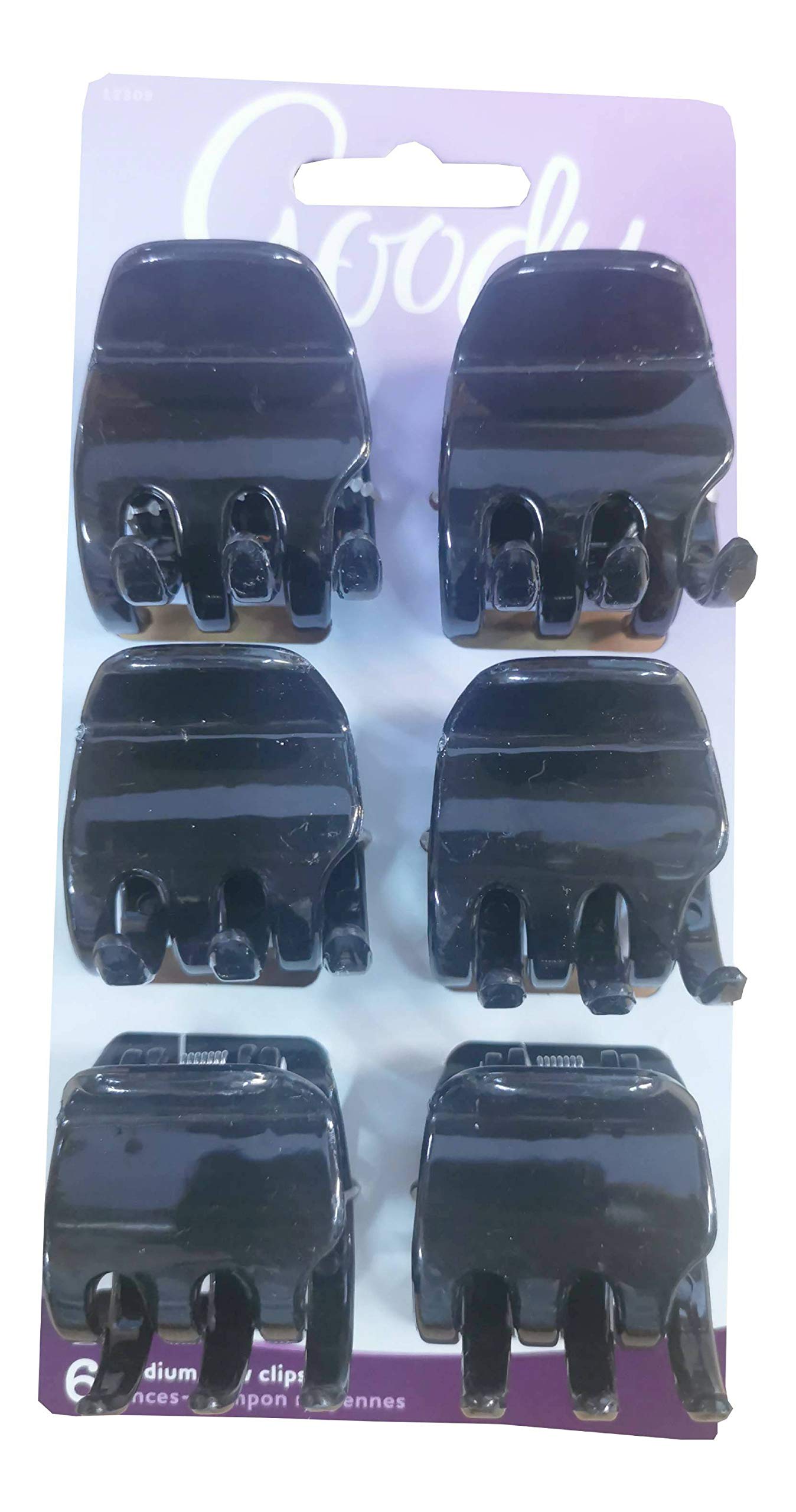 Goody Classic Claw Hair Clips - 6-Count, Clear, Brown And Black - 1/2 Claw Will Gently Keep Hair Secured In Place With A Long La