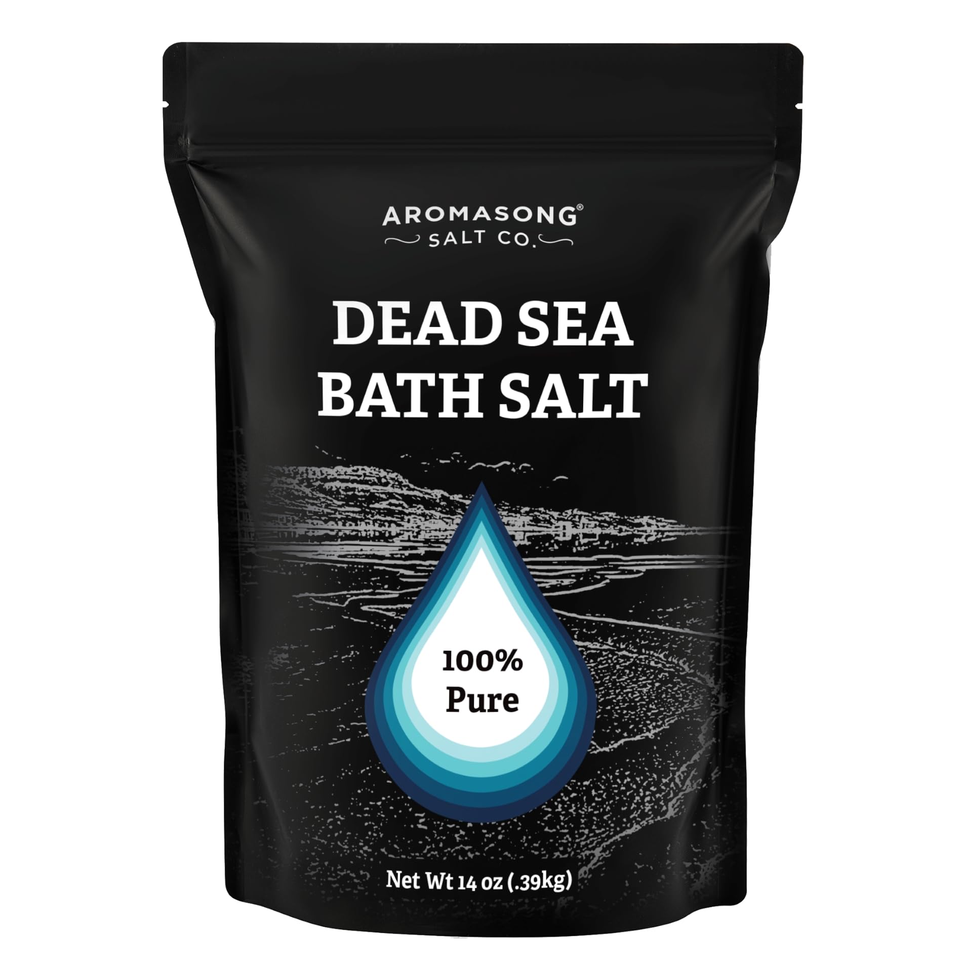Aromasong Dead Sea Salt Bath Soak 14 Oz. Bulk Pack - 100% Natural Dead Sea Salts For Soaking, Relaxation, And Detoxification Of