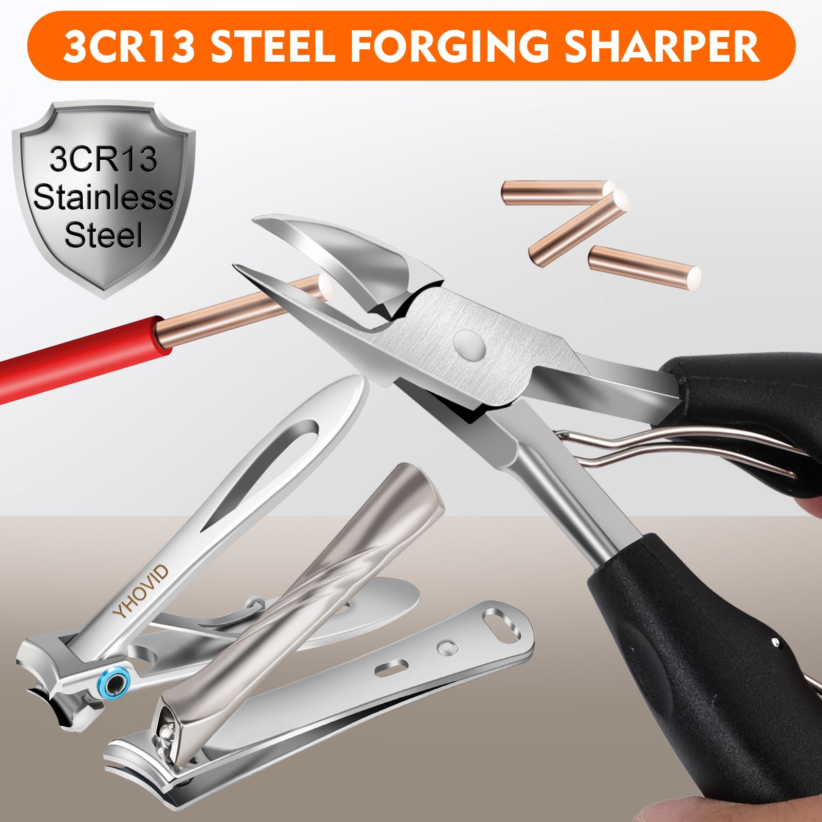 Toe Nail Clippers for Men, Toenail Clippers for Thick Nails for Seniors, German Ultra Sharp Stainless Steel Fingernail Clipper w