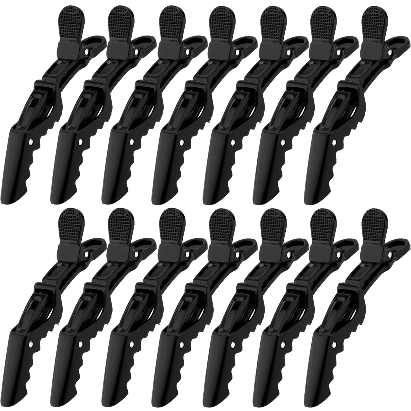 Ondder 14 Pack Alligator Hair Clips for Styling Sectioning, Black Salon Pro Hair Clips for Barber Clips for Hair Coloring, Cutti