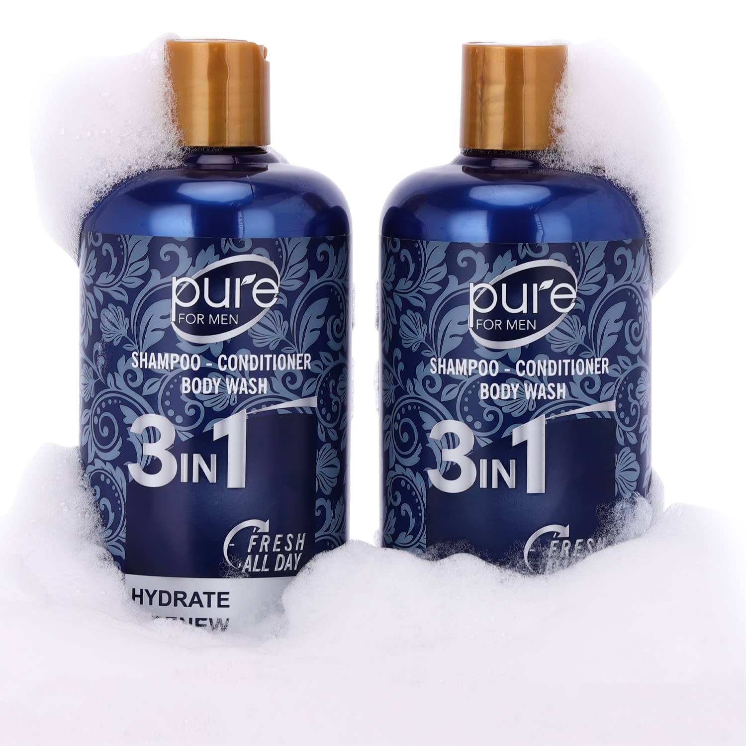 3-In-1 Men'S Shower Gel, Shampoo And Face Wash - Paraben & Sulfate Free, Keeps You Fresh All Day! 2 Pack.