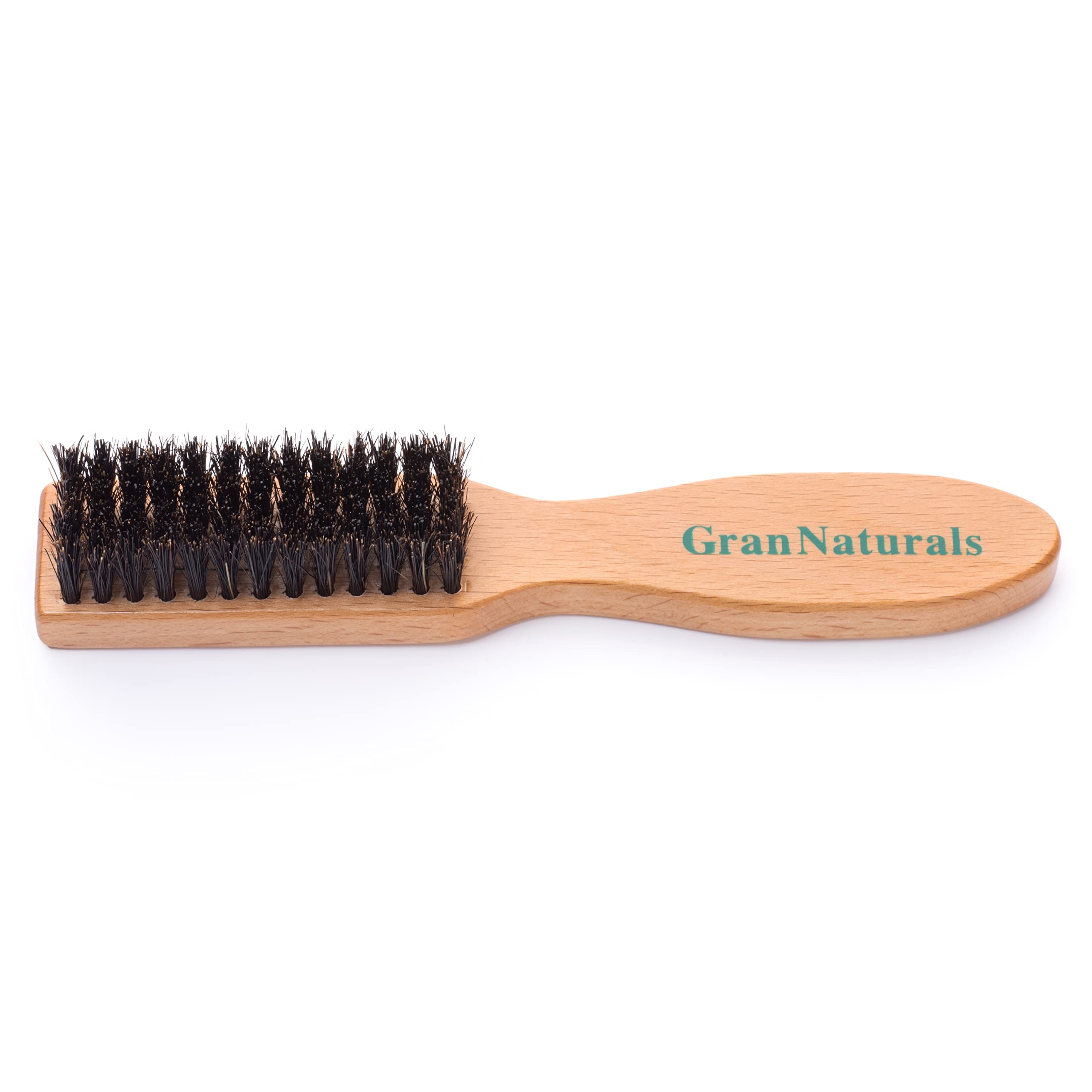 GranNaturals Barber Brush for Fades and Clipper Brush Cleaning - Boar Bristle Salon & Barber Accessory for Fades, Cut Hair, Blad