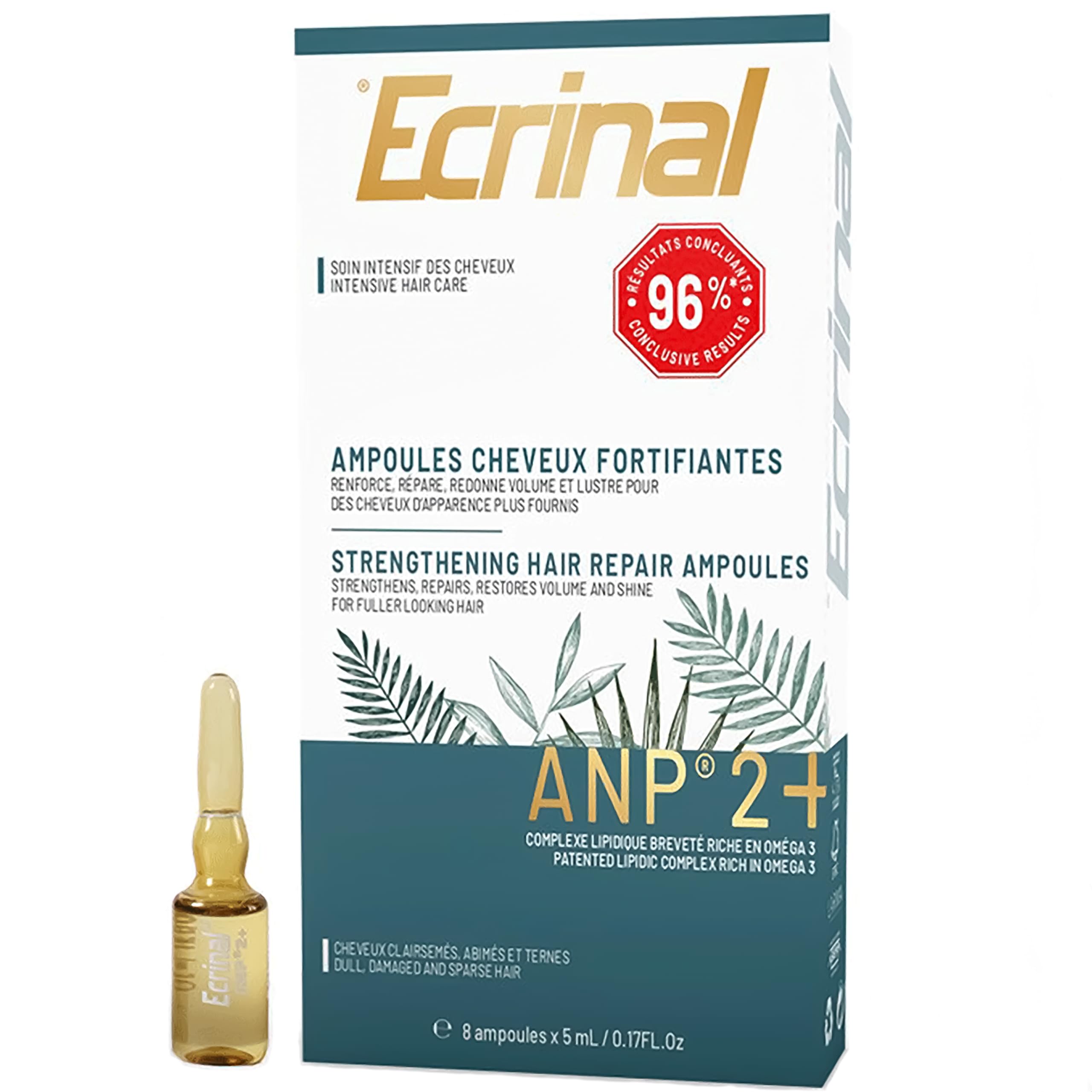 Ecrinal ANP2 Hair Growth Ampoules for Men - Strengthening & Repairing Ampoules - Intensive Hair Care for Thinning, Dull, Damaged