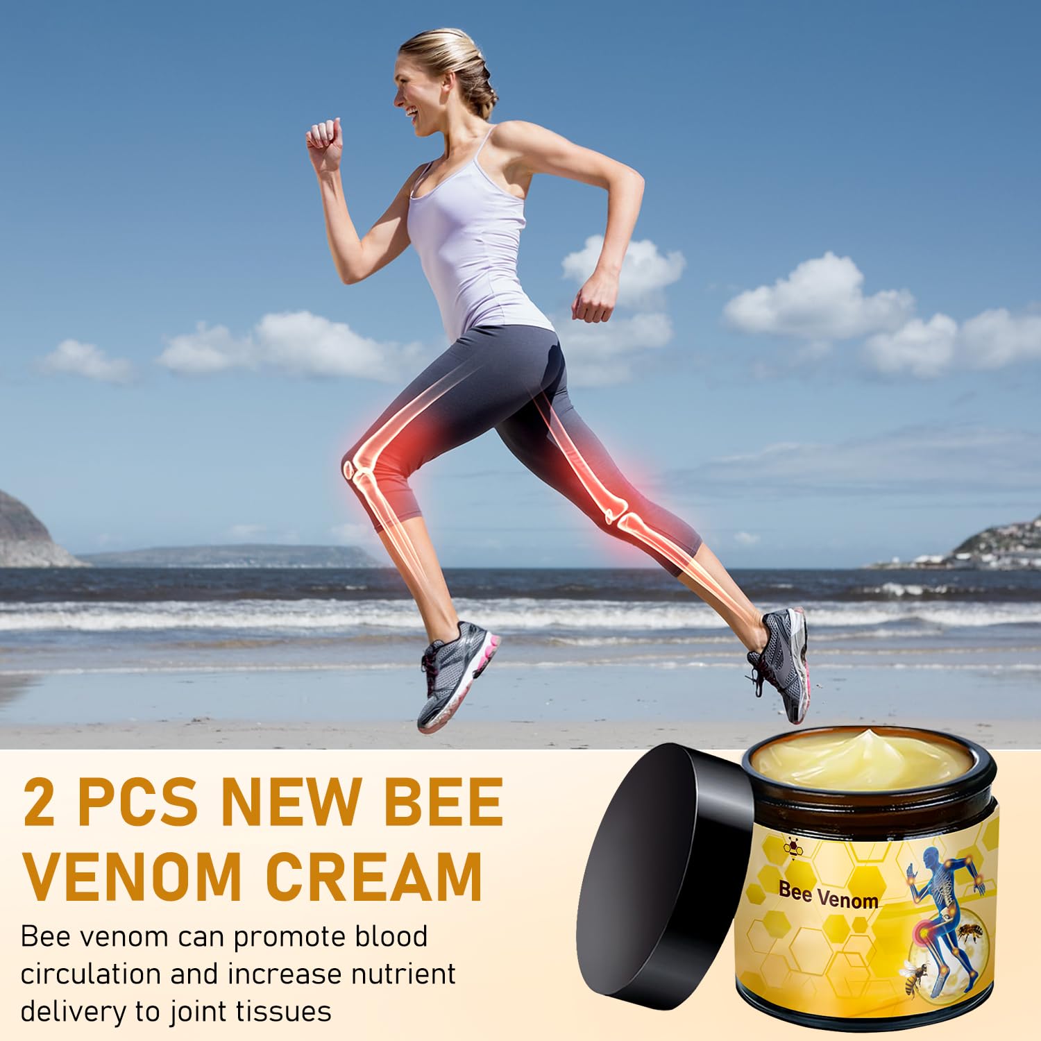 LinTsing 2 Pcs Botulinum Toxin & Bee Venom-Relief Bone Healing Cream, Professional Bee Venom Cream, Natural Joint Relief Gel, fo