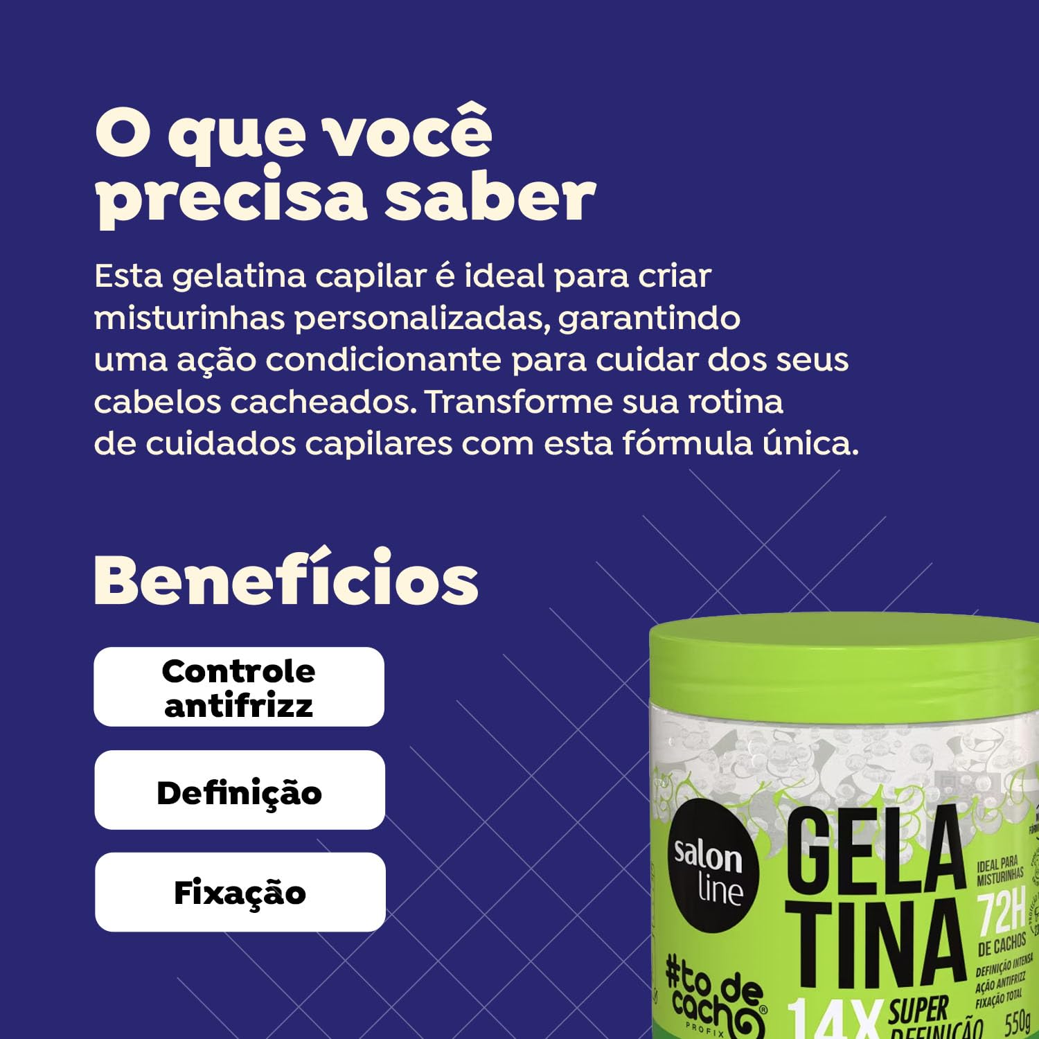 Linha Tratamento (#ToDeCacho) Salon Line - Gelatina Nao Sai Da Minha Cabeca! 550 Gr - (Salon Line Treatment (#Curls) Collection