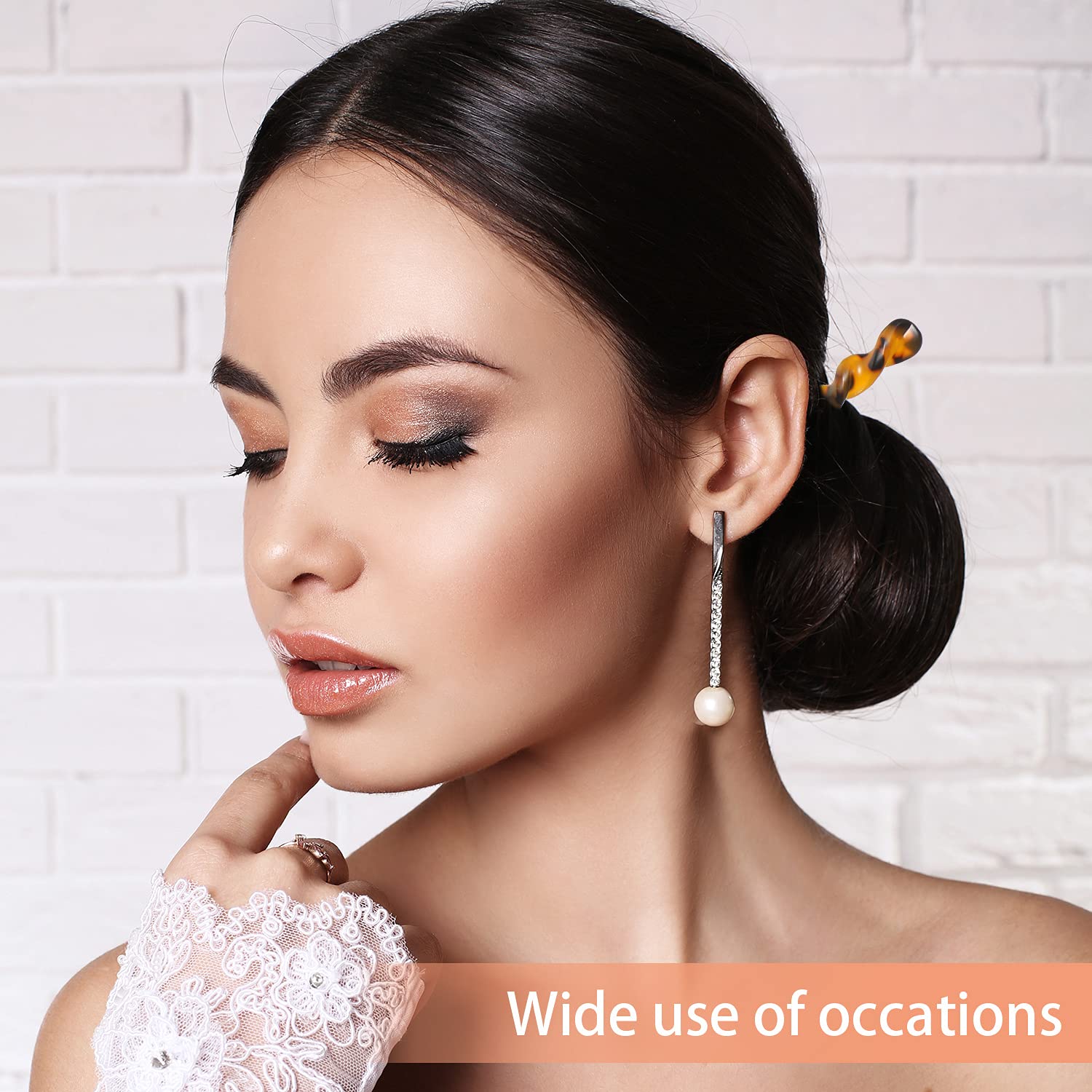 6 Pcs Acetate Hair Stick Tortoise Shell Hairpin Chopstick Hair Accessories Leopard Print Hair Pin Retro Hairpins Disk Hair Stick