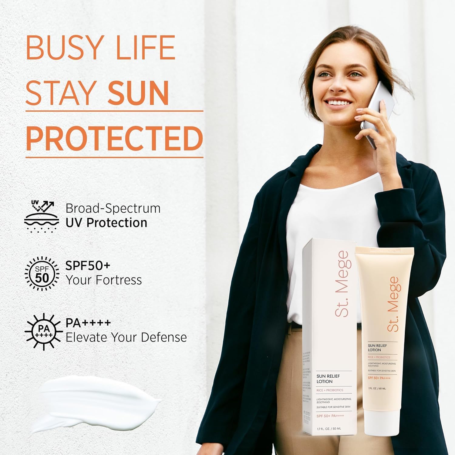 Rice Korean Lightweight Sunscreen - Daily 50+ Pa++++ Travel Size Sunscreen Lotion - Reef Safe, No White Cast, 2 Oz