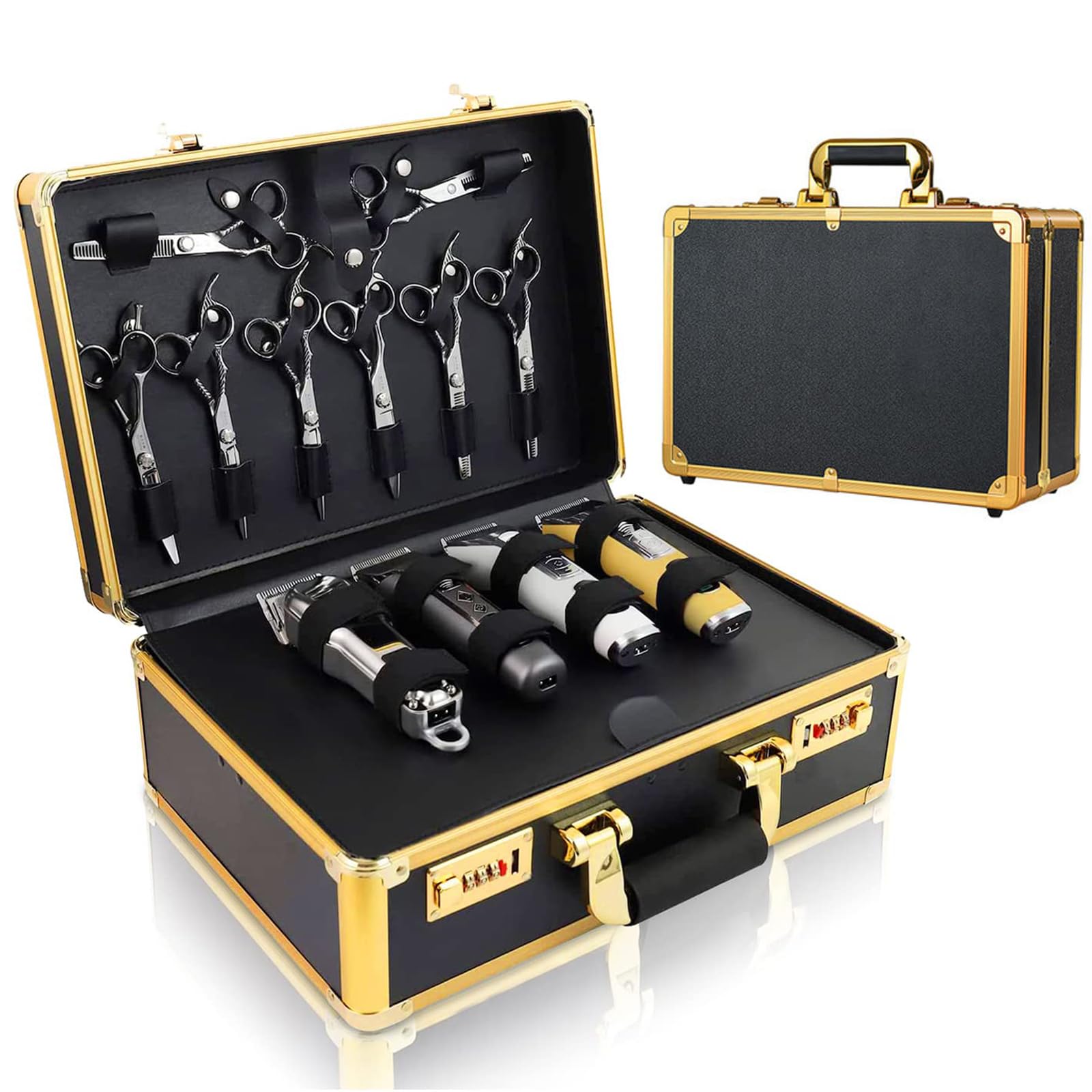 HUIMSWARM Professional Barber Supplies Case for Barber,Portable Barber Travel Carrying Case for Hair Stylist& Pet Groomer,Multi-