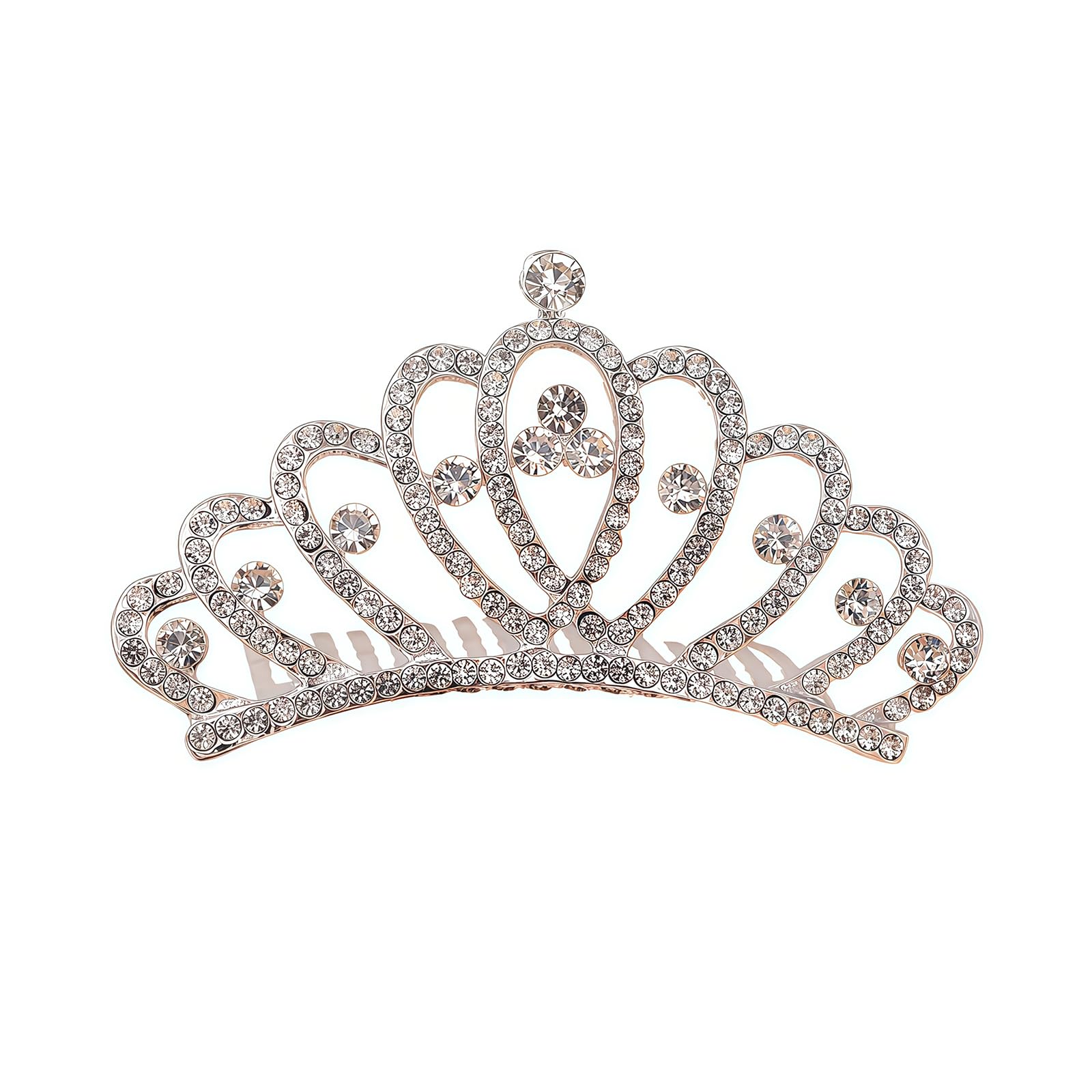 QUUPY Mini Rhinestone Tiara Crown Comb for Kids Girls