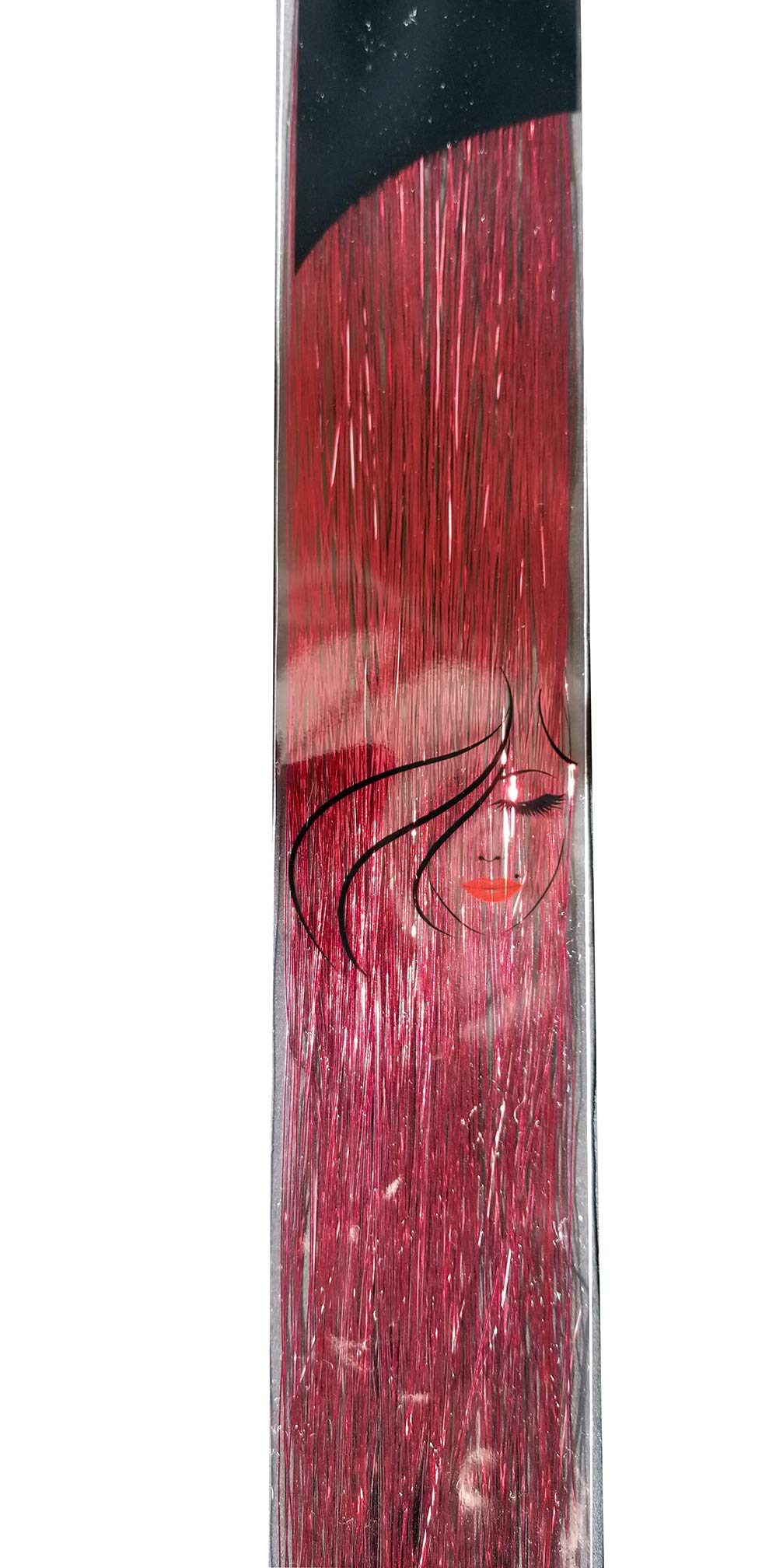40'' Hair Tinsel 100 Strands (Shiny Burgundy)