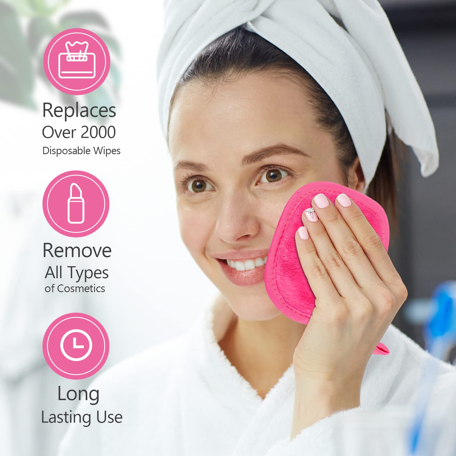 Orighty Makeup Remover Cloths 24 Pack, Makeup Removal Face Cleaning Cloth, Reusable Makeup Remover Pads Remove Instantly Dirt Wi