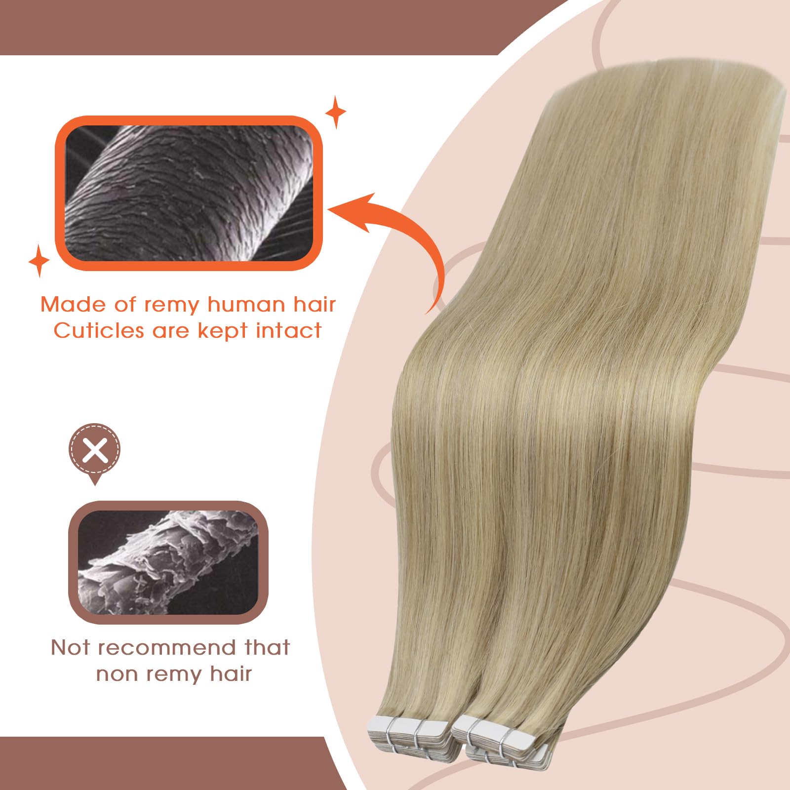 Sunny Hair Tape In Extensions Golden Blonde 24In Tape In Hair Extensions Human Hair Golden Blonde Highlight Light Blonde Hair Ex