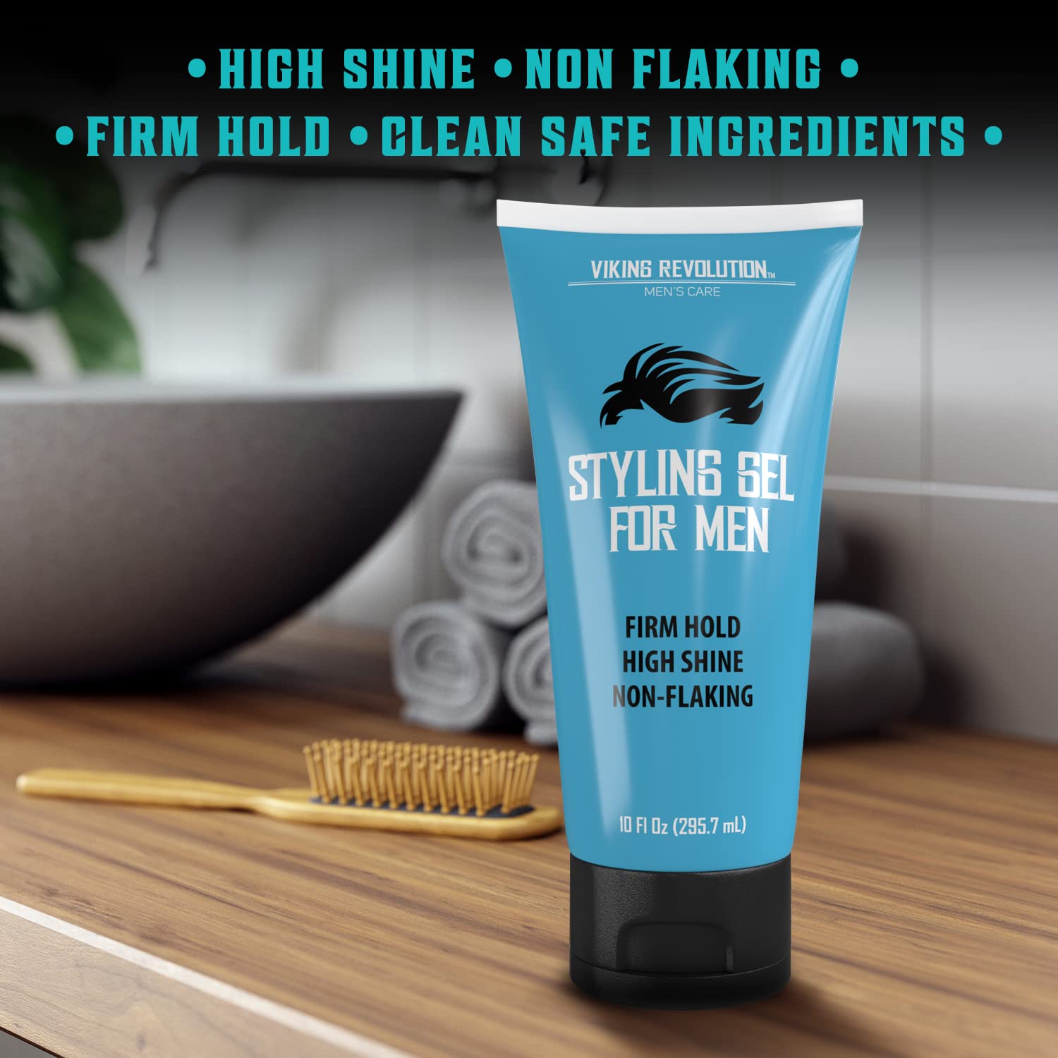 Viking Revolution Hair Gel for Men Strong Hold - Mens Hair Gel Extra Strength - Styling Gel for Hair Clear Hair Gel - Firm Hold