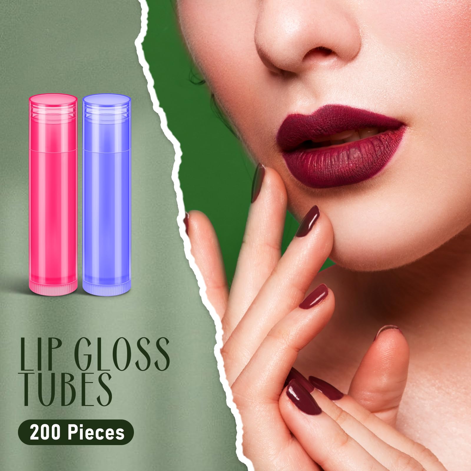 Nuanchu 200 Pcs Lip Balm Tubes Empty Lip Gloss Tubes Bulk Women 0.186 Oz/ 5.5 ml Lip Gloss Container Kit Clear PVC Lip Gloss Con