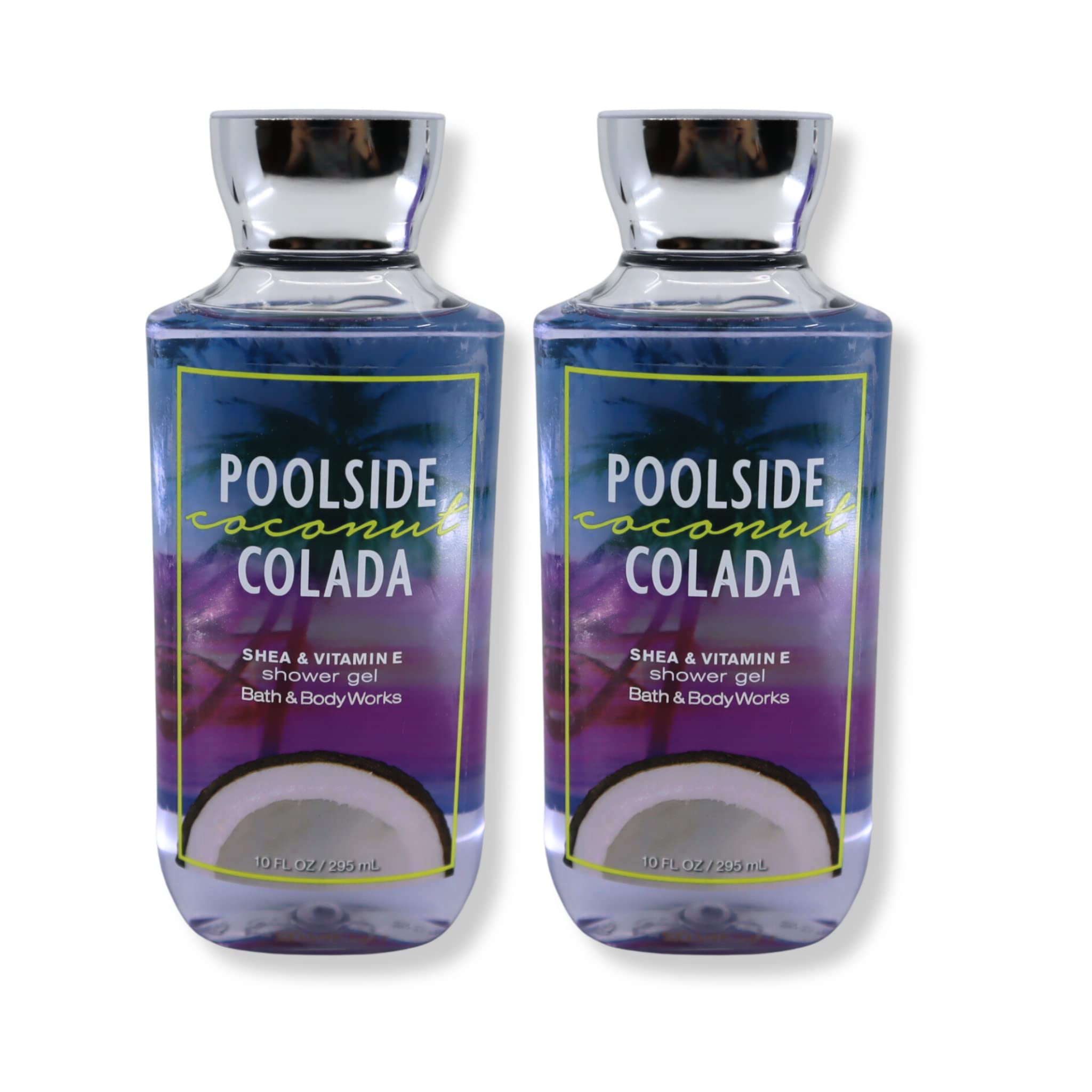 Bath & Body Works Poolside Coconut Colada Shower Gel Gift Sets 10 Oz 2 Pack (Poolside Coconut Colada), 20.0 Fluid_Ounces, 1.25 P