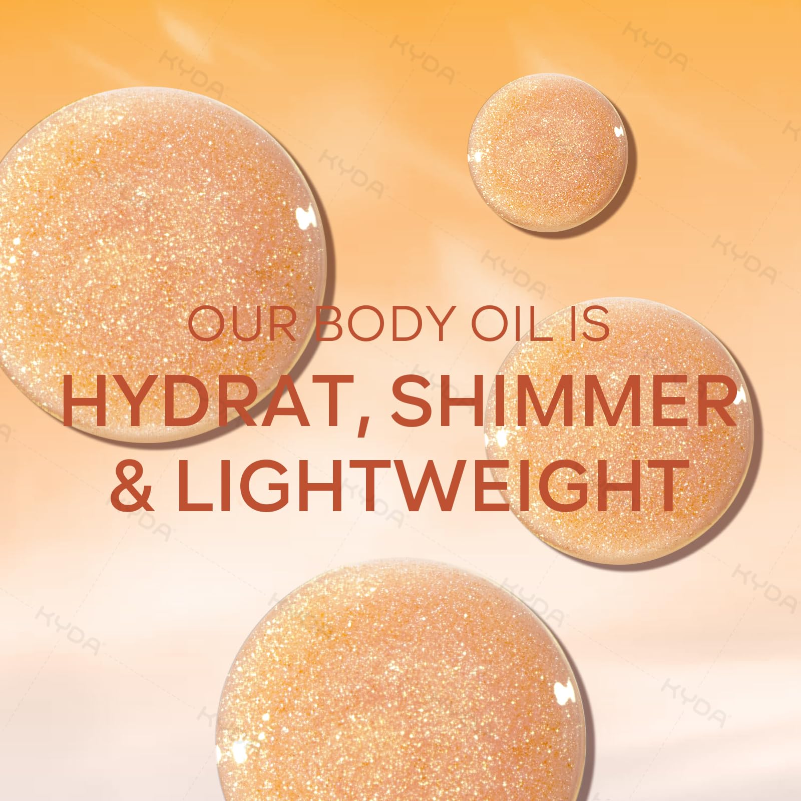 KYDA Body Glow Oil, Broad Spectrum SPF 45, Sunscreen Body Oil with Gold Mica, Sun-kissed Glow Skin Illuminator, Lightweight Non-